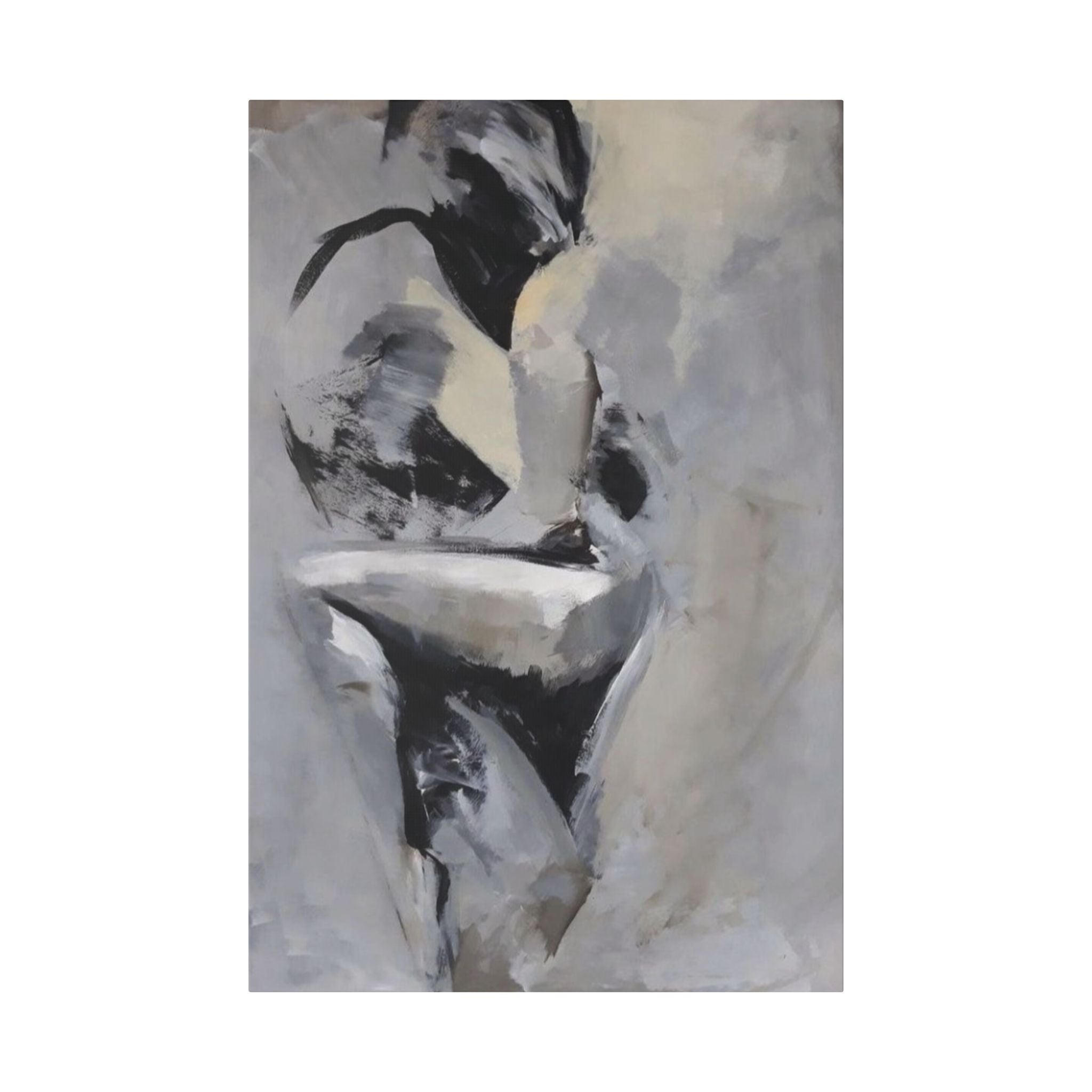 Abstract Nude Figure, Monochrome Modern Wall Decor | Canvas Art - {{variant_title}} | litemerch