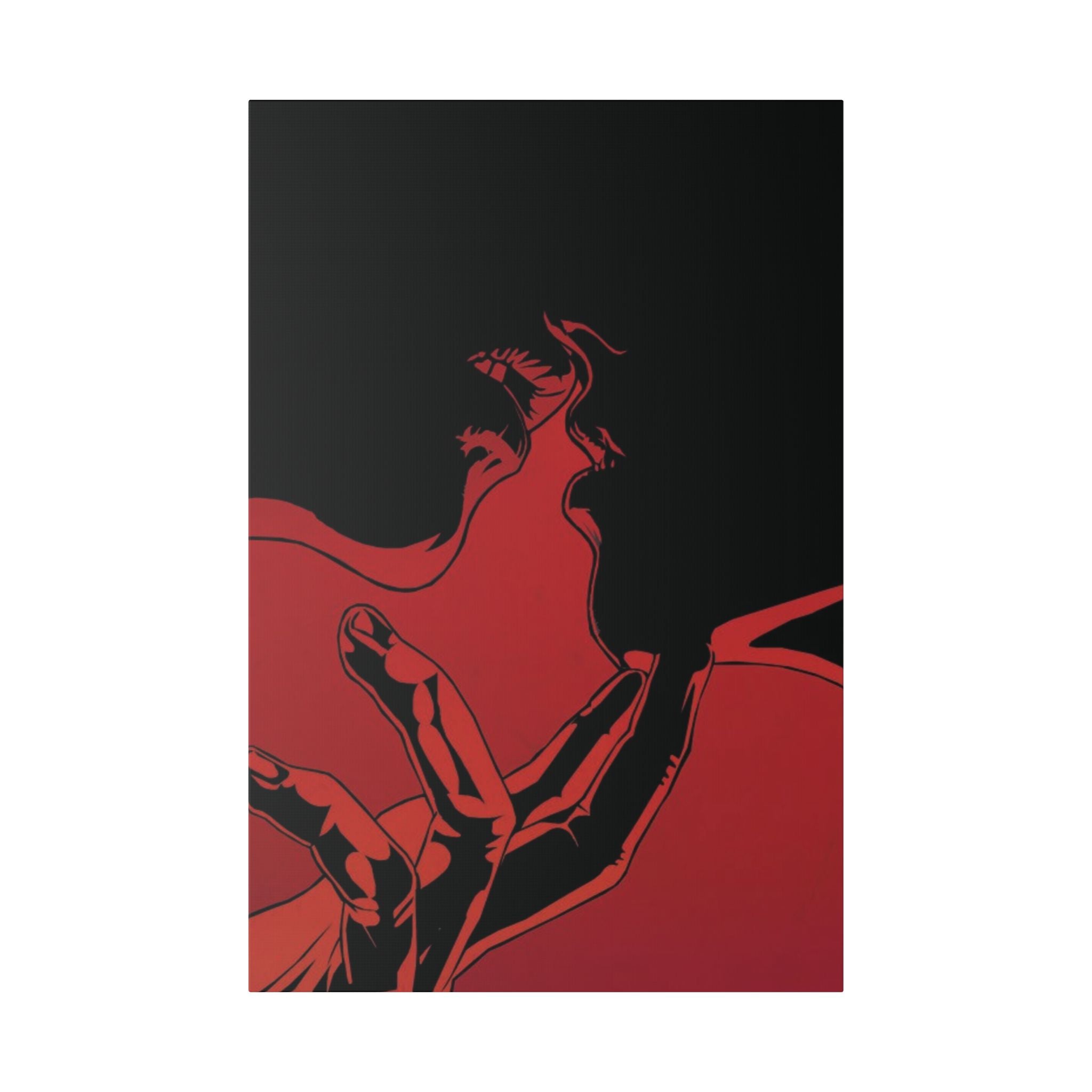 Red Hand & Smoke Minimalist Art, Canvas Print - {{variant_title}} | litemerch