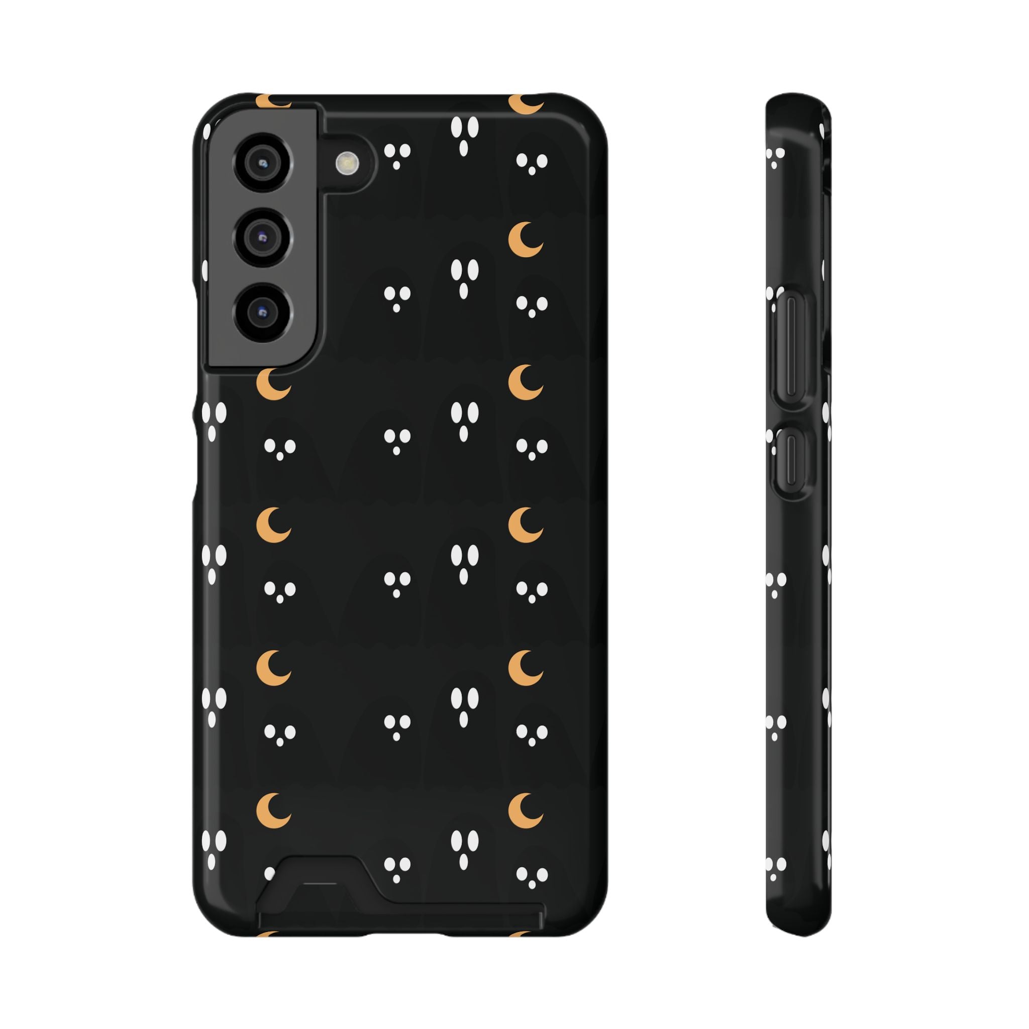 Moon & Paw Print Card Holder Phone Case — Slim Protective Wallet Case - {{variant_title}} | litemerch