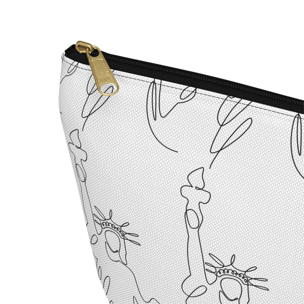 T-Bottom Cosmetic Bag, Statue of Liberty Doodle Pouch - {{variant_title}} | litemerch