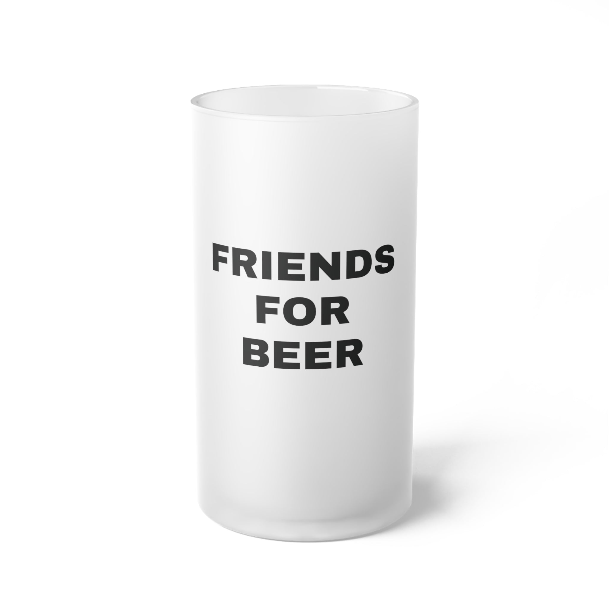 Frosted Glass Beer Mug – "Friends for Beer" Tall Frosted Pint, Gift - {{variant_title}} | litemerch