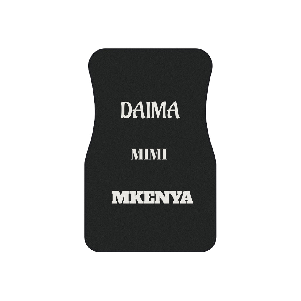 Kenyan Style, Custom Black Front Car Mats — 'Daima Mimi Mkenya' Mat - {{variant_title}} | litemerch