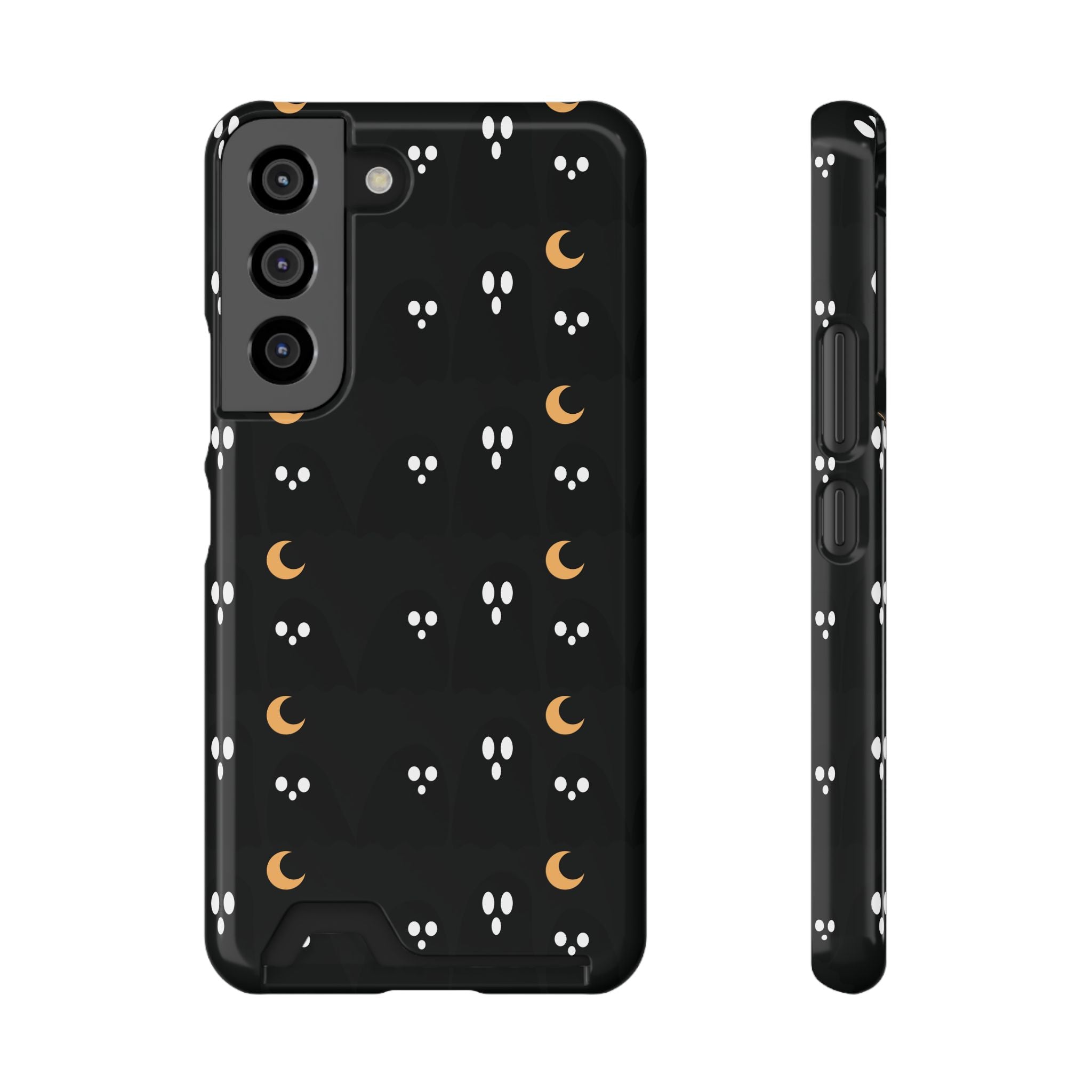 Moon & Paw Print Card Holder Phone Case — Slim Protective Wallet Case - {{variant_title}} | litemerch