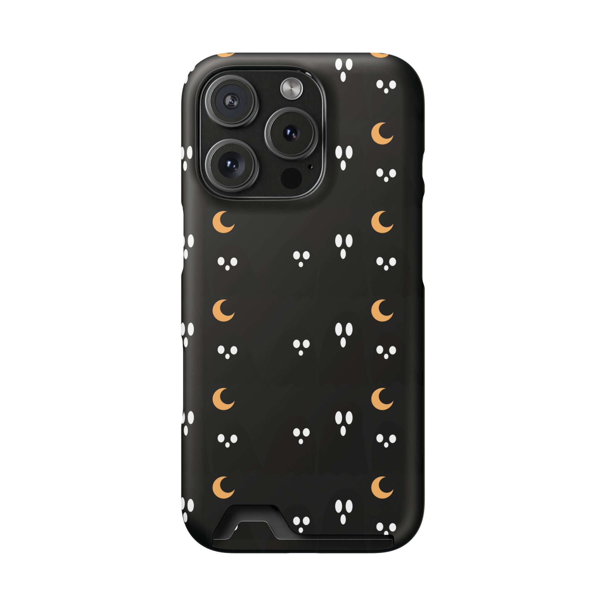 Moon & Paw Print Card Holder Phone Case — Slim Protective Wallet Case - {{variant_title}} | litemerch