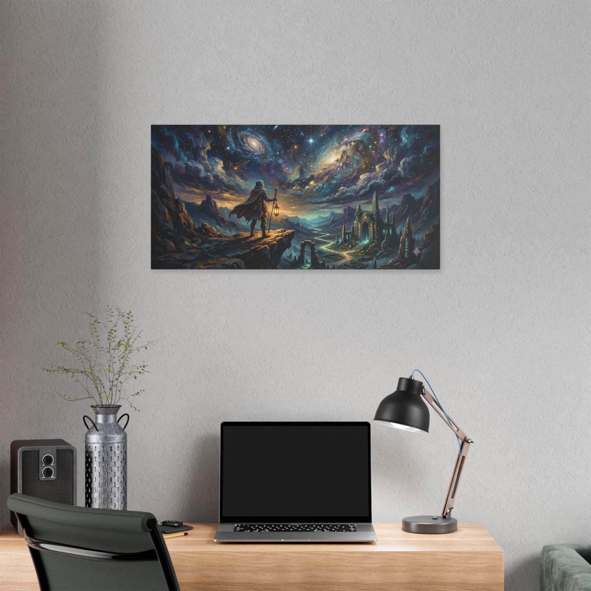 Wanderer Under Starry Galaxy Canvas Print - {{variant_title}} | litemerch