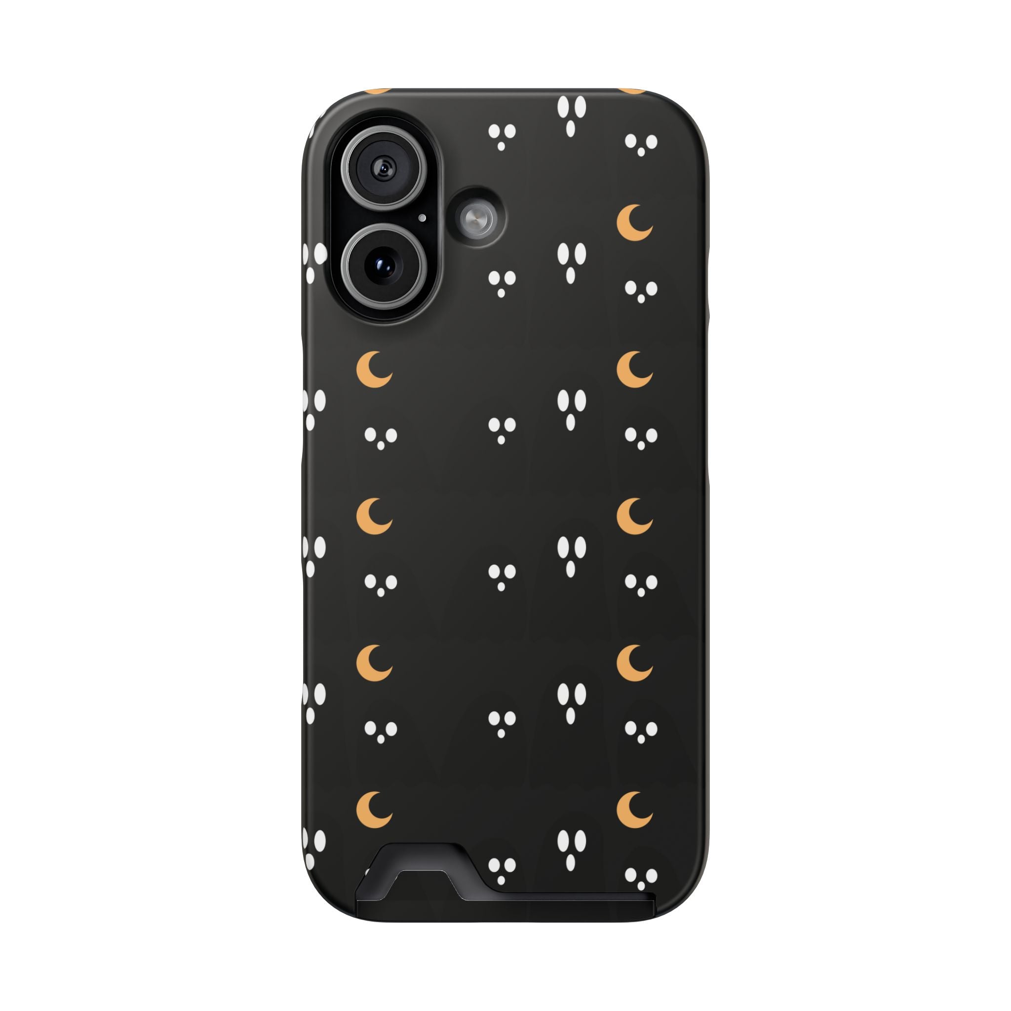 Moon & Paw Print Card Holder Phone Case — Slim Protective Wallet Case - {{variant_title}} | litemerch