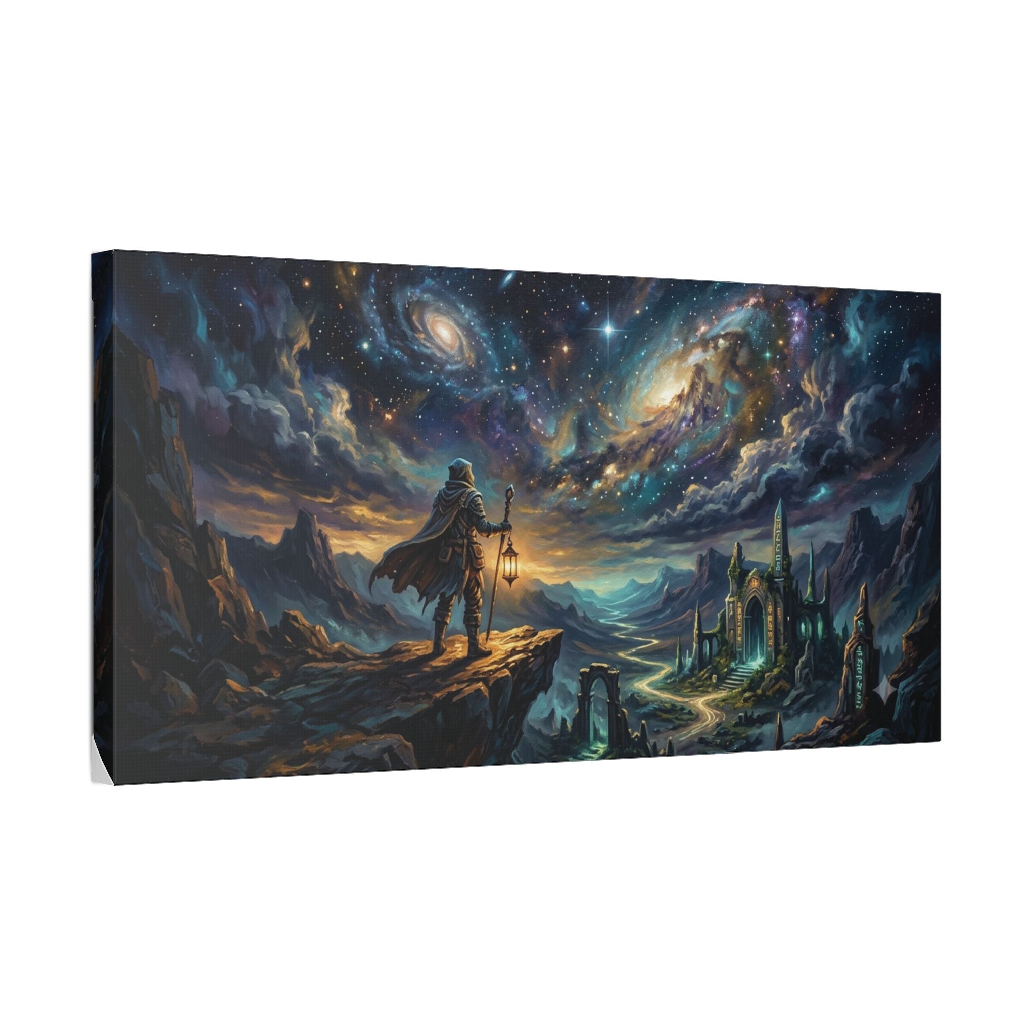 Wanderer Under Starry Galaxy Canvas Print - {{variant_title}} | litemerch