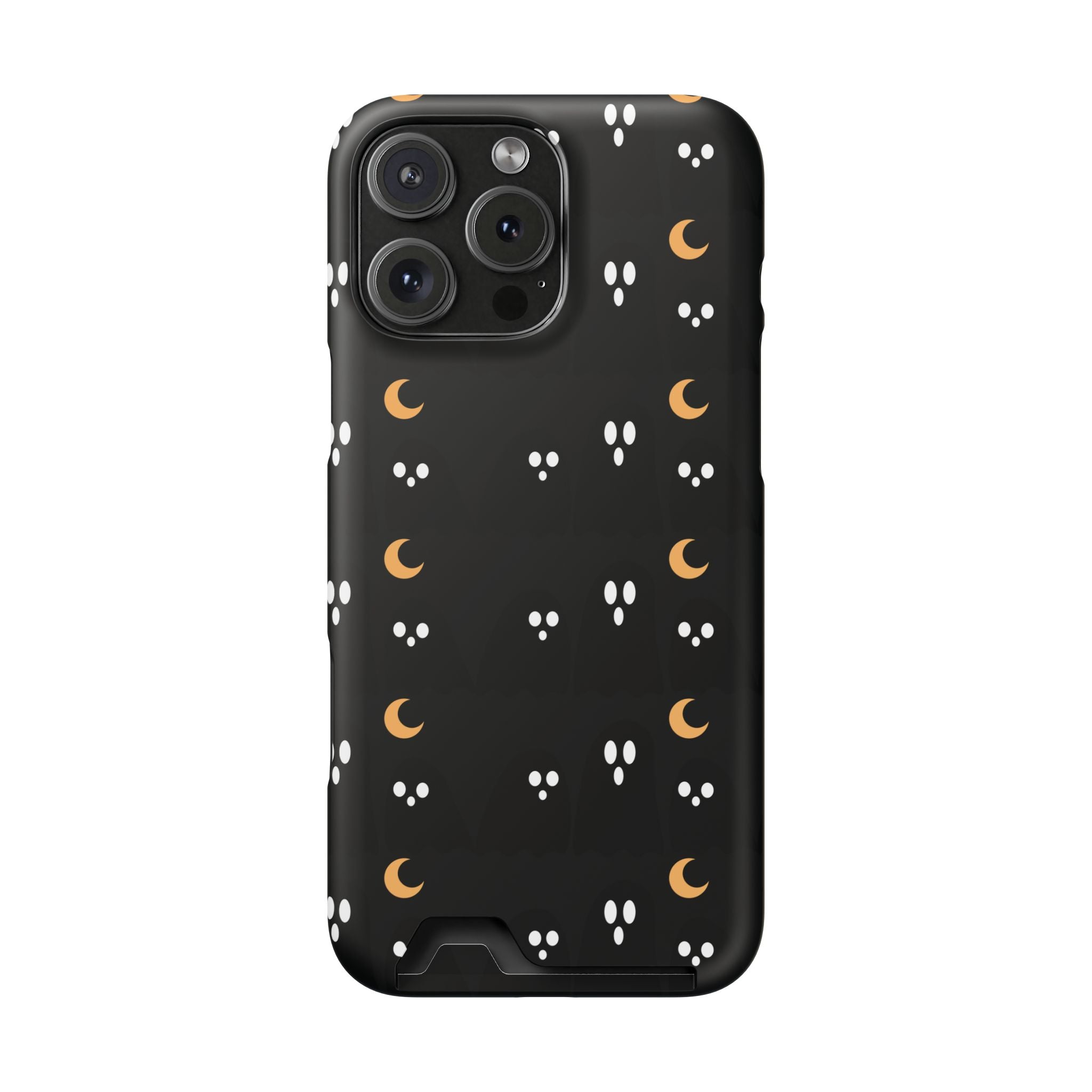Moon & Paw Print Card Holder Phone Case — Slim Protective Wallet Case - {{variant_title}} | litemerch