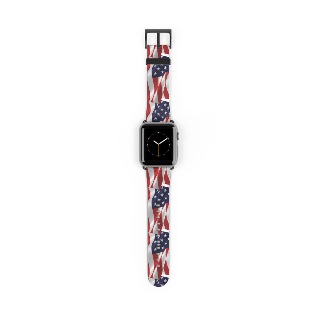Patriotic American Flag Watch Band – USA Stars & Stripes Apple Watch Strap - {{variant_title}} | litemerch