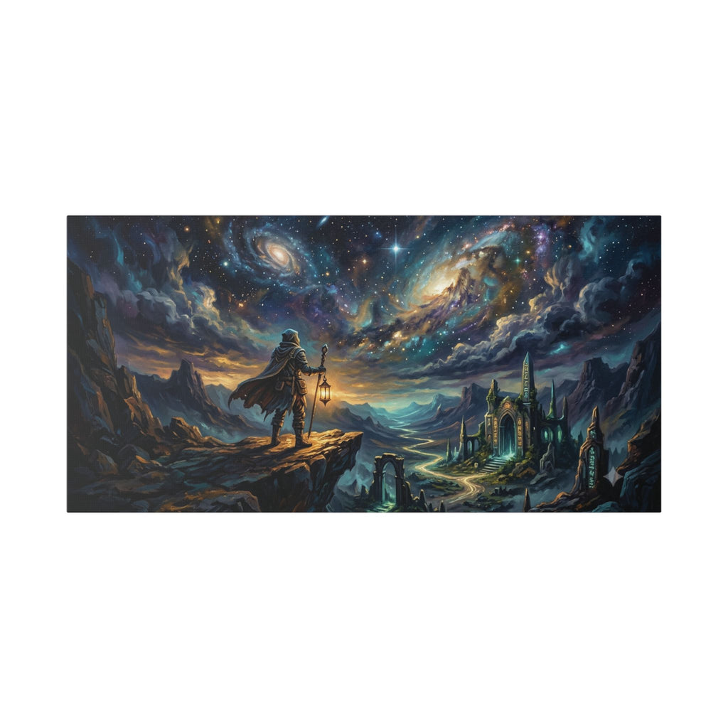 Wanderer Under Starry Galaxy Canvas Print - {{variant_title}} | litemerch