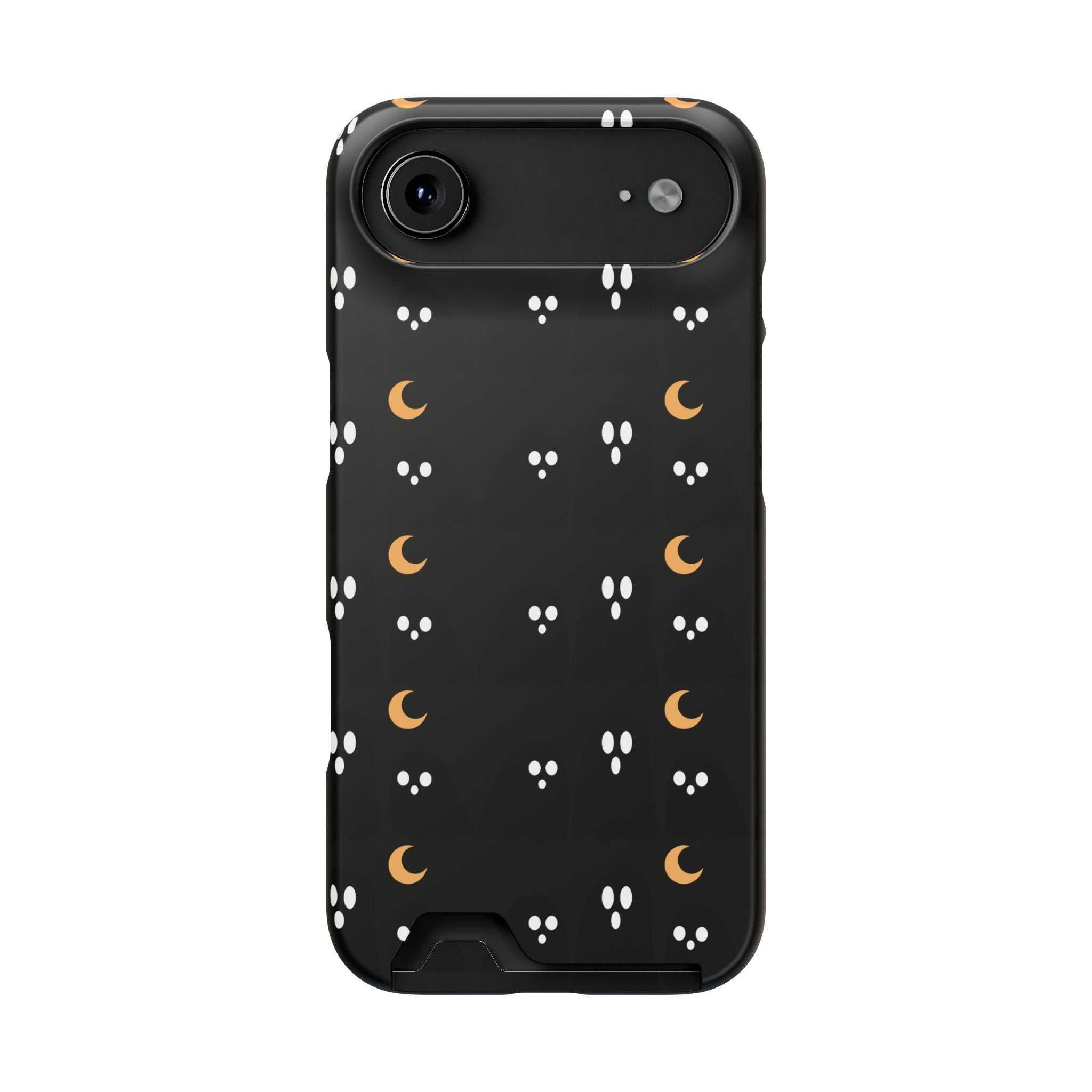 Moon & Paw Print Card Holder Phone Case — Slim Protective Wallet Case - {{variant_title}} | litemerch