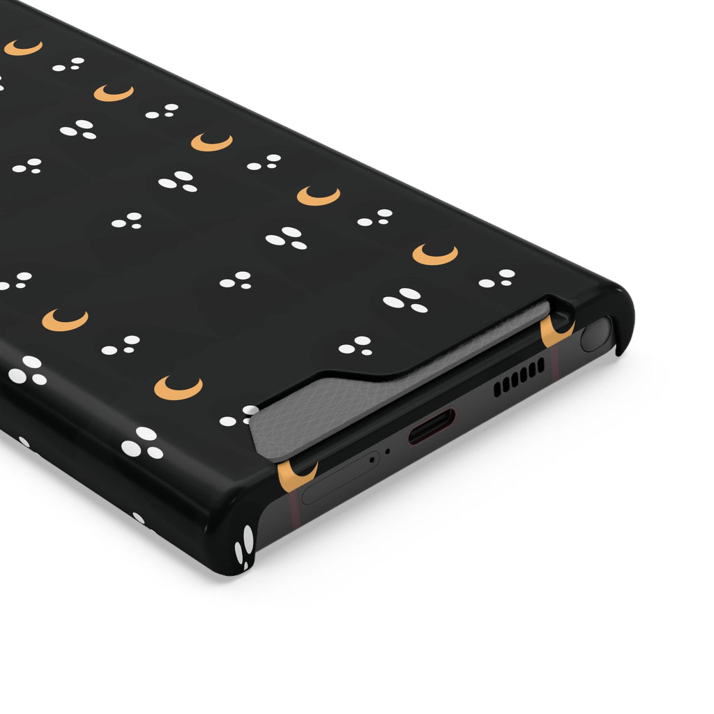 Moon & Paw Print Card Holder Phone Case — Slim Protective Wallet Case - {{variant_title}} | litemerch