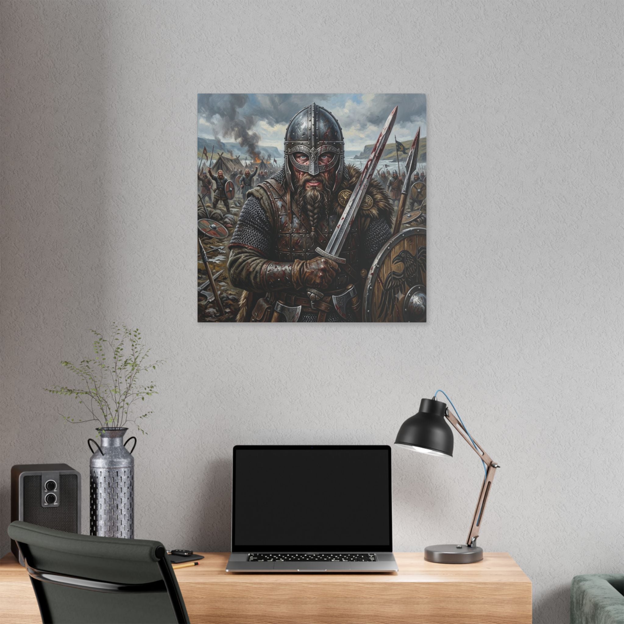 Viking Warrior Battle Canvas - {{variant_title}} | litemerch