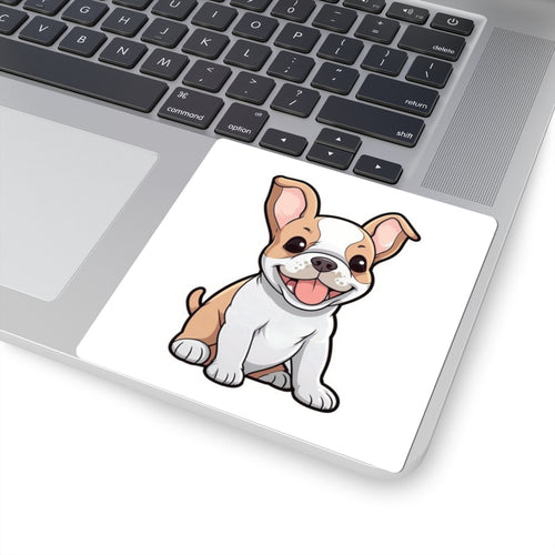Cute French Bulldog Puppy Kiss-Cut Sticker — Waterproof Laptop Decal - {{variant_title}} | litemerch