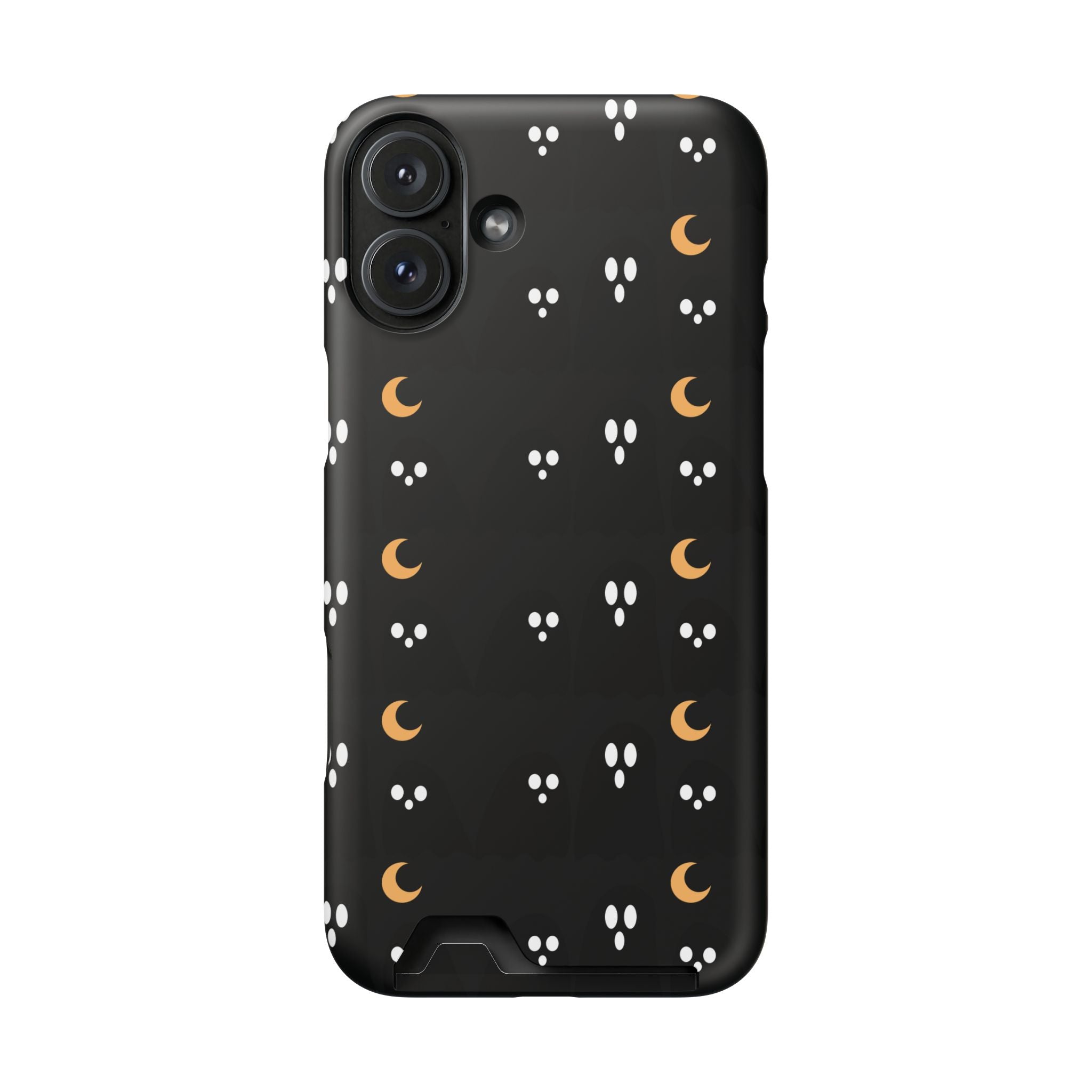 Moon & Paw Print Card Holder Phone Case — Slim Protective Wallet Case - {{variant_title}} | litemerch