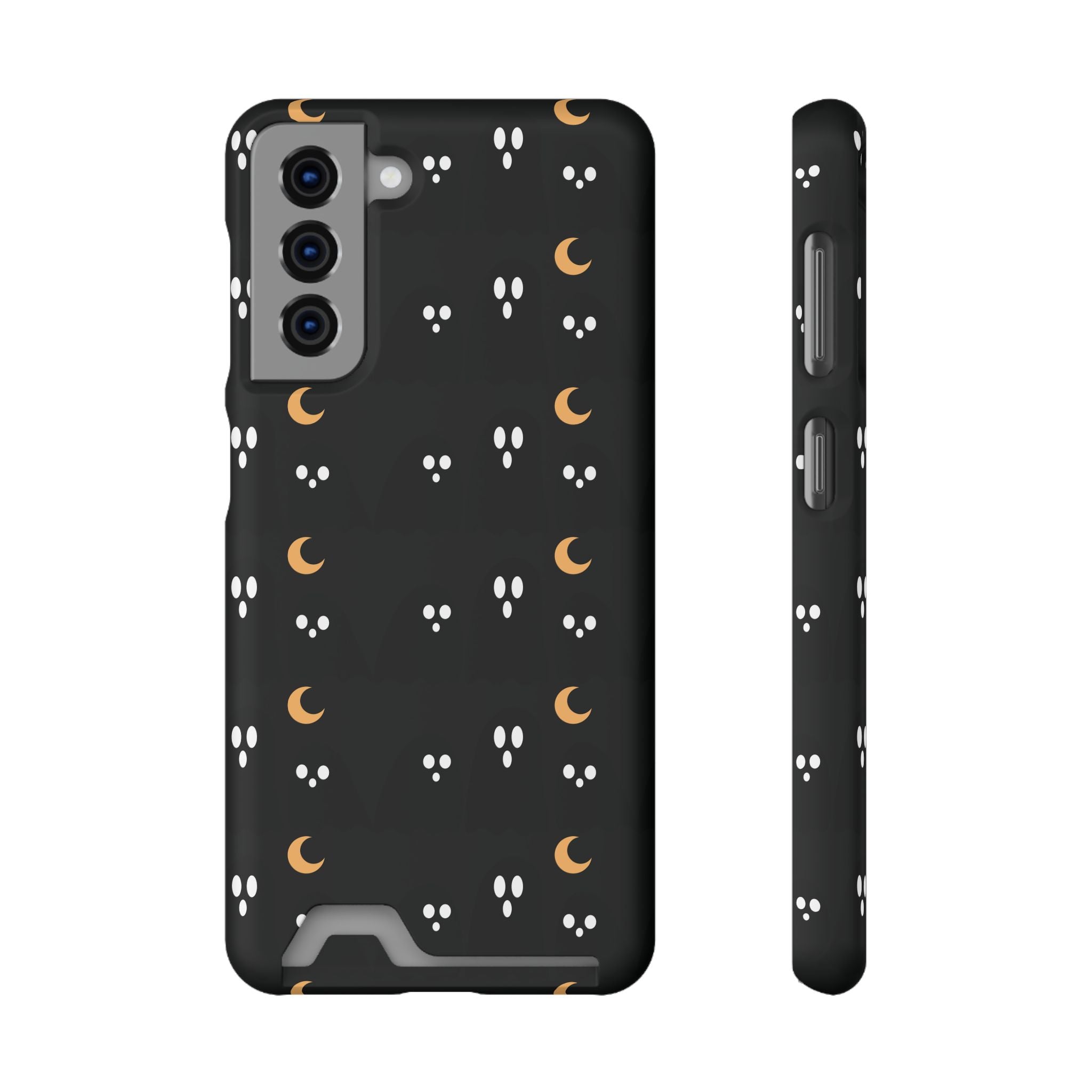 Moon & Paw Print Card Holder Phone Case — Slim Protective Wallet Case - {{variant_title}} | litemerch