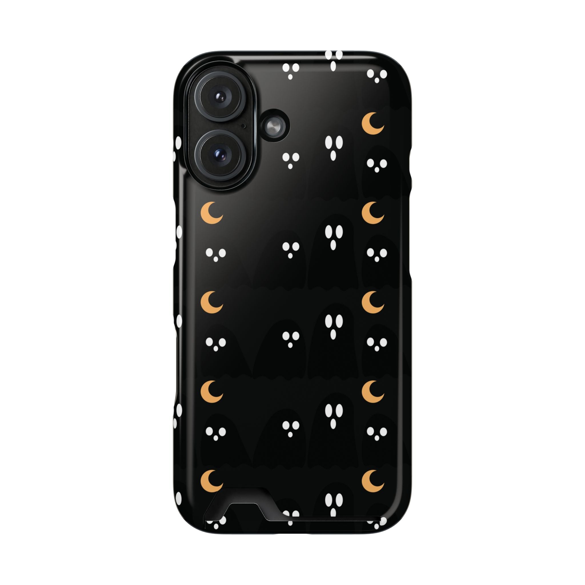 Moon & Paw Print Card Holder Phone Case — Slim Protective Wallet Case - {{variant_title}} | litemerch