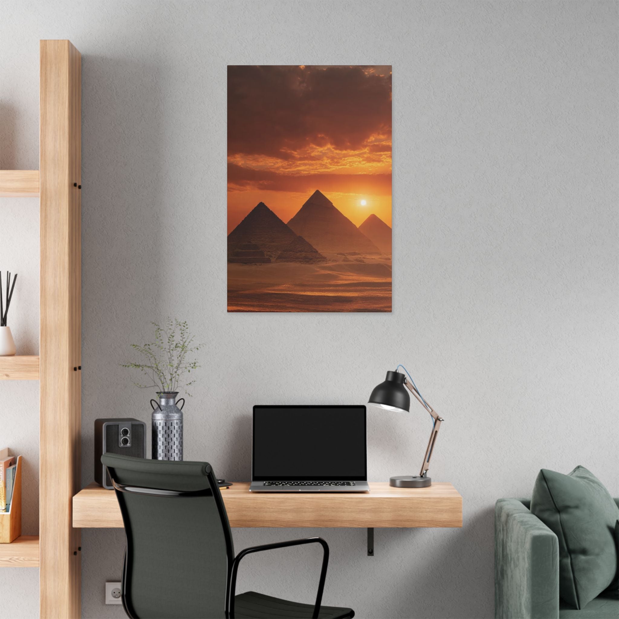 Egyptian Pyramid Sunset Canvas - {{variant_title}} | litemerch