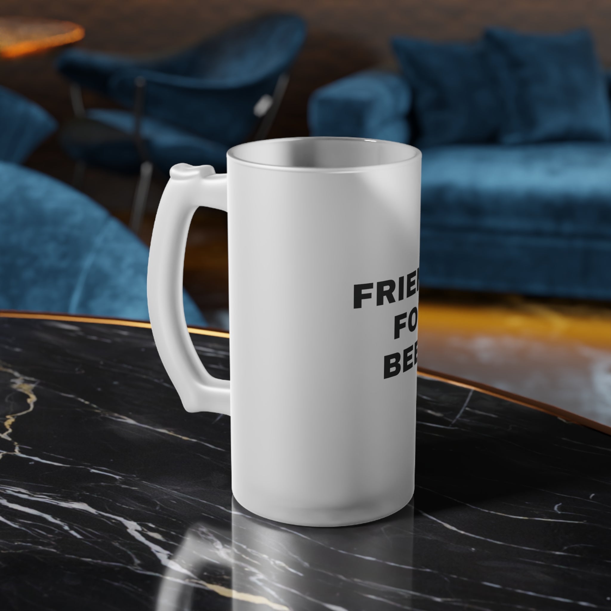 Frosted Glass Beer Mug – "Friends for Beer" Tall Frosted Pint, Gift - {{variant_title}} | litemerch
