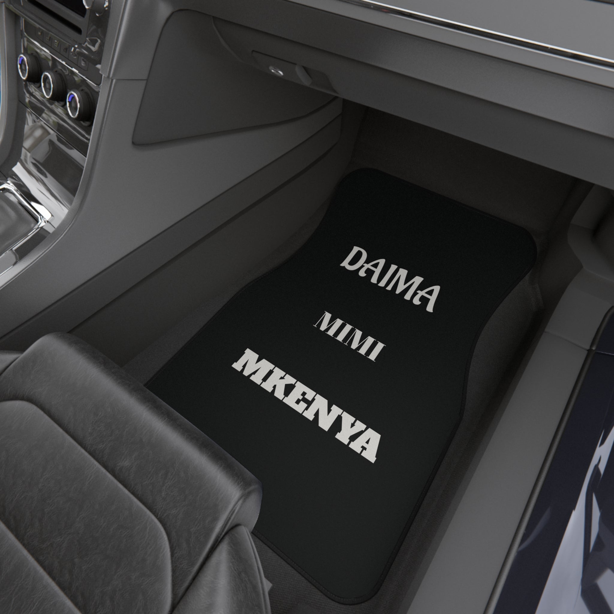 Kenyan Style, Custom Black Front Car Mats — 'Daima Mimi Mkenya' Mat - {{variant_title}} | litemerch