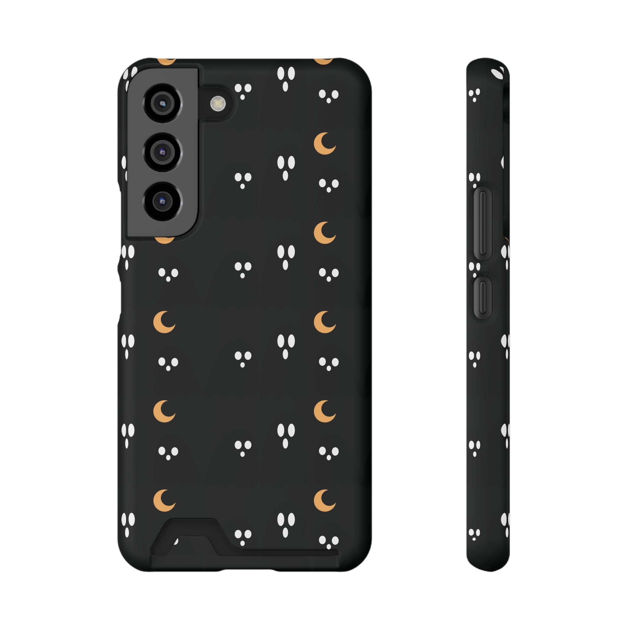Moon & Paw Print Card Holder Phone Case — Slim Protective Wallet Case - {{variant_title}} | litemerch