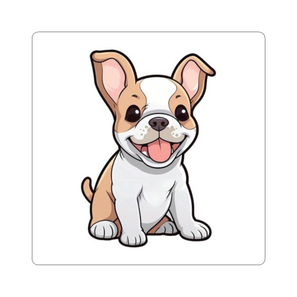 Cute French Bulldog Puppy Kiss-Cut Sticker — Waterproof Laptop Decal - {{variant_title}} | litemerch