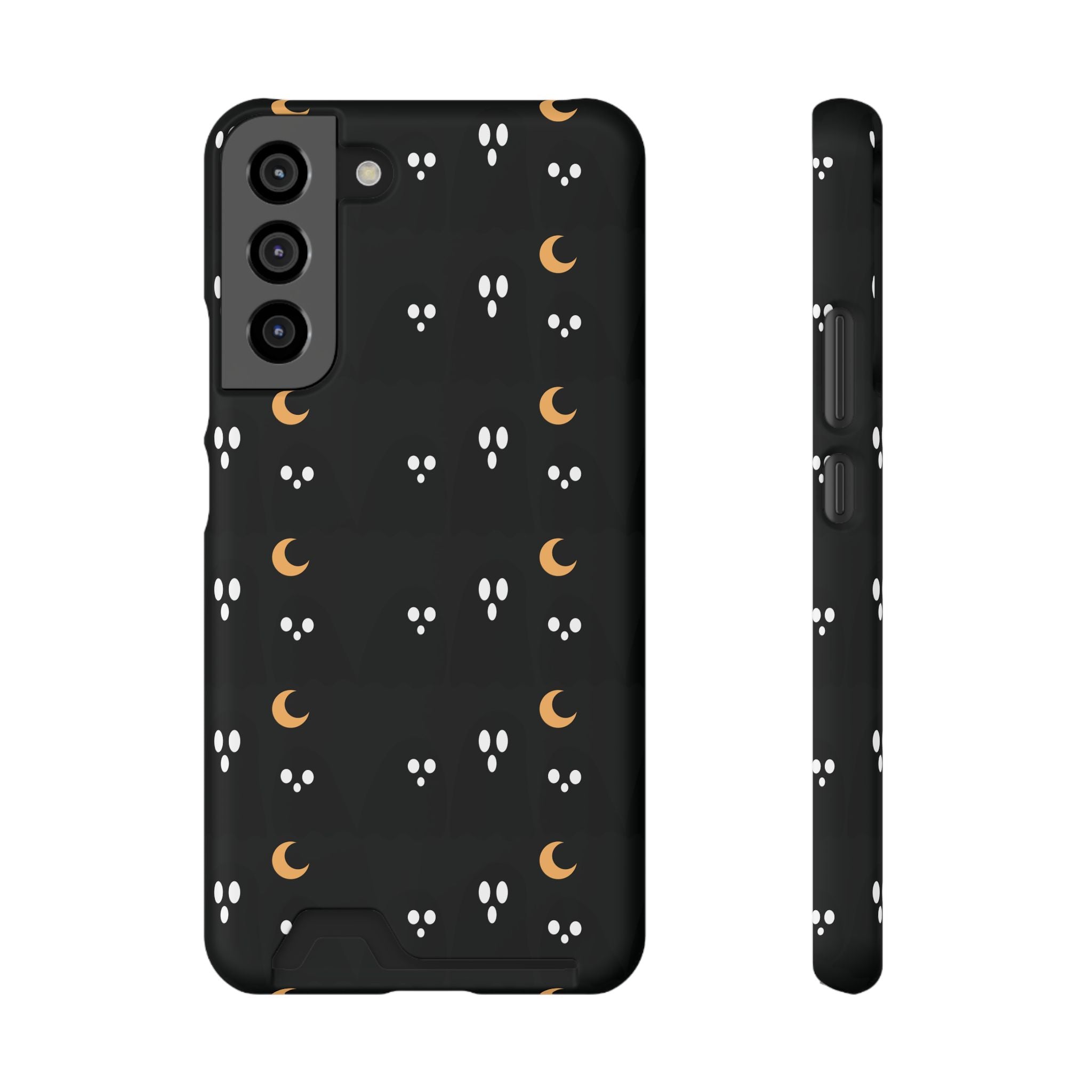 Moon & Paw Print Card Holder Phone Case — Slim Protective Wallet Case - {{variant_title}} | litemerch