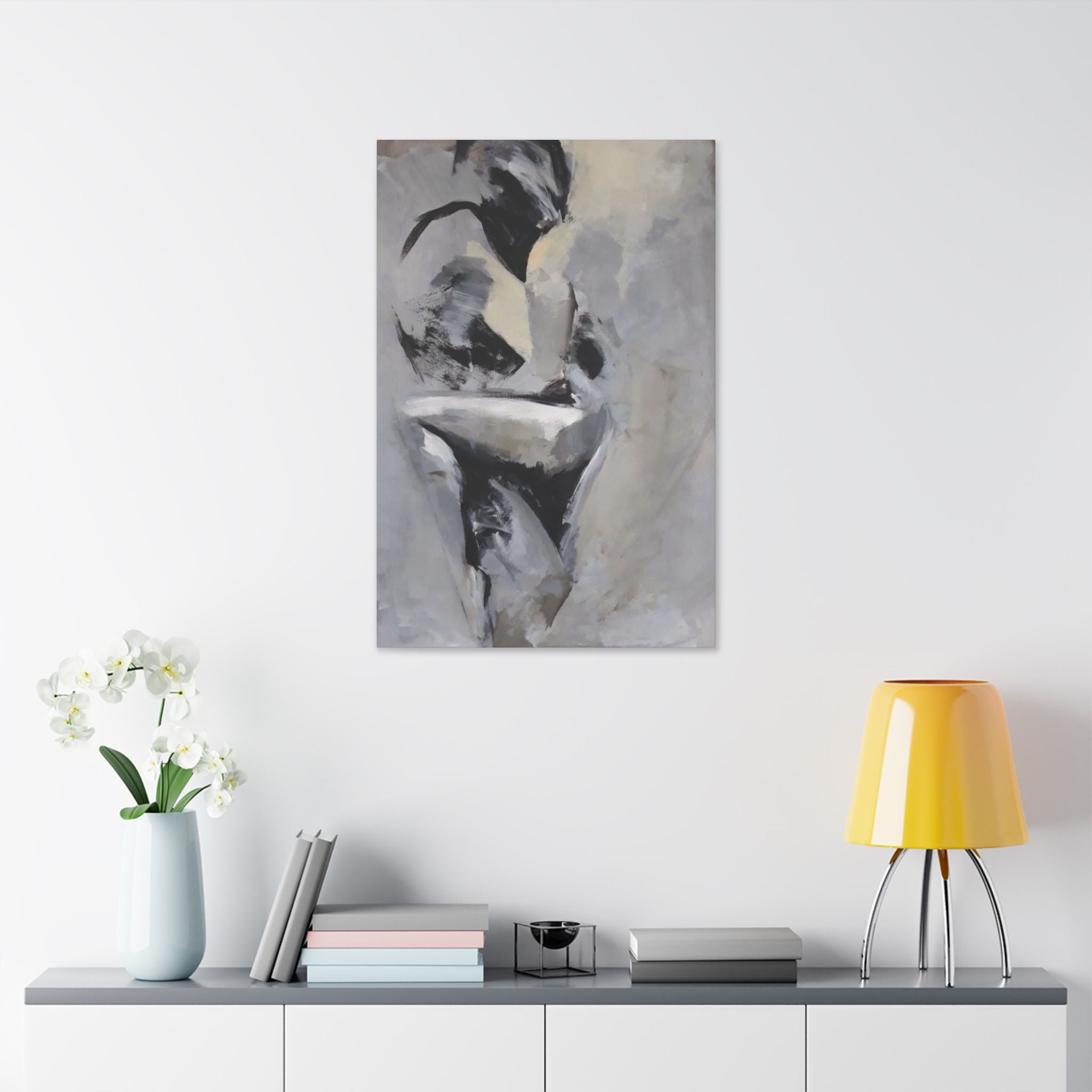 Abstract Nude Figure, Monochrome Modern Wall Decor | Canvas Art - {{variant_title}} | litemerch