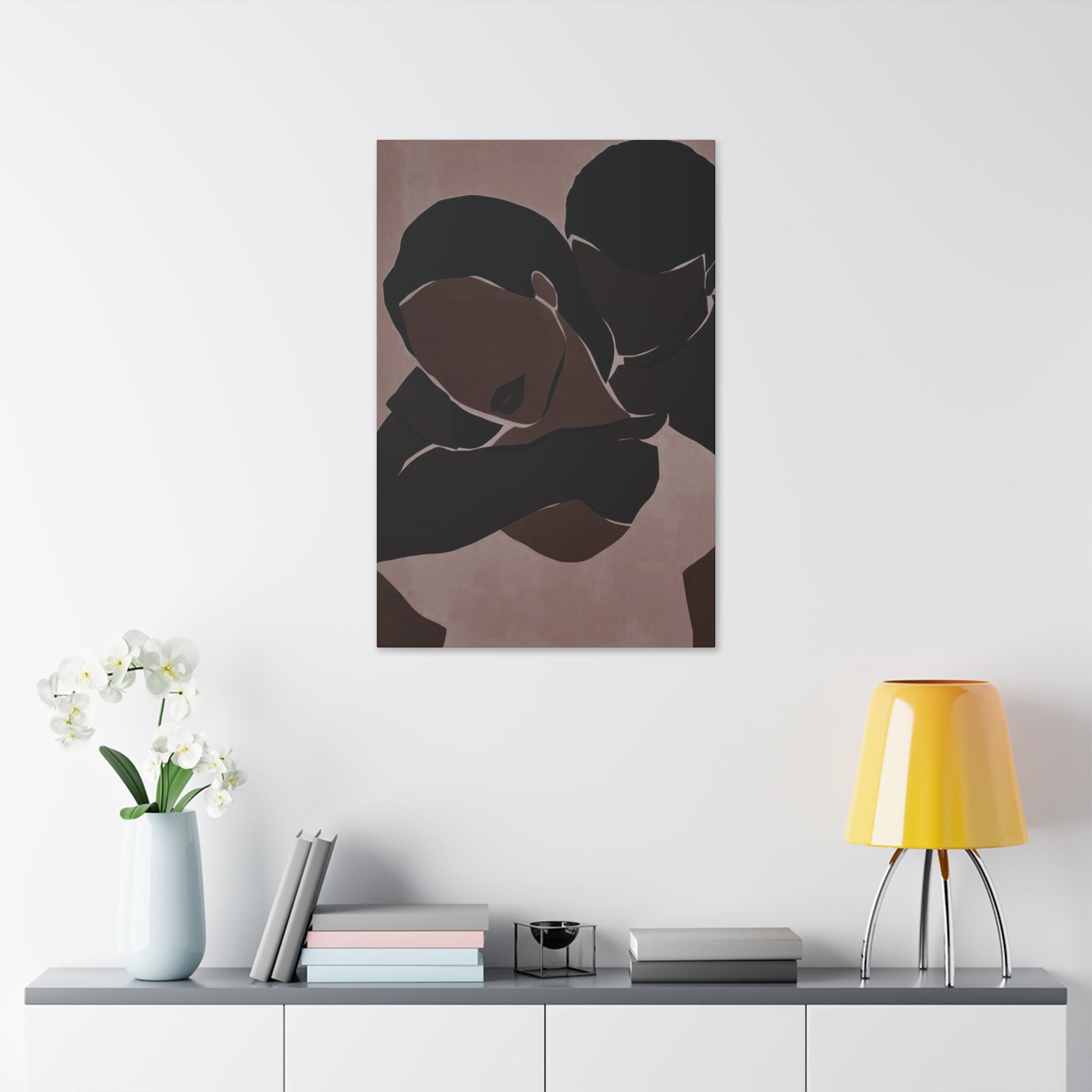 Romantic Embrace, Minimalist Couple Wall Decor - {{variant_title}} | litemerch