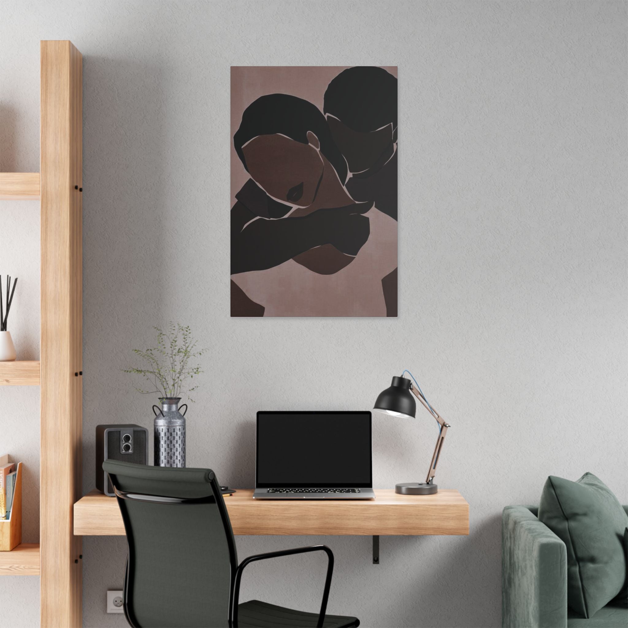 Romantic Embrace, Minimalist Couple Wall Decor - {{variant_title}} | litemerch