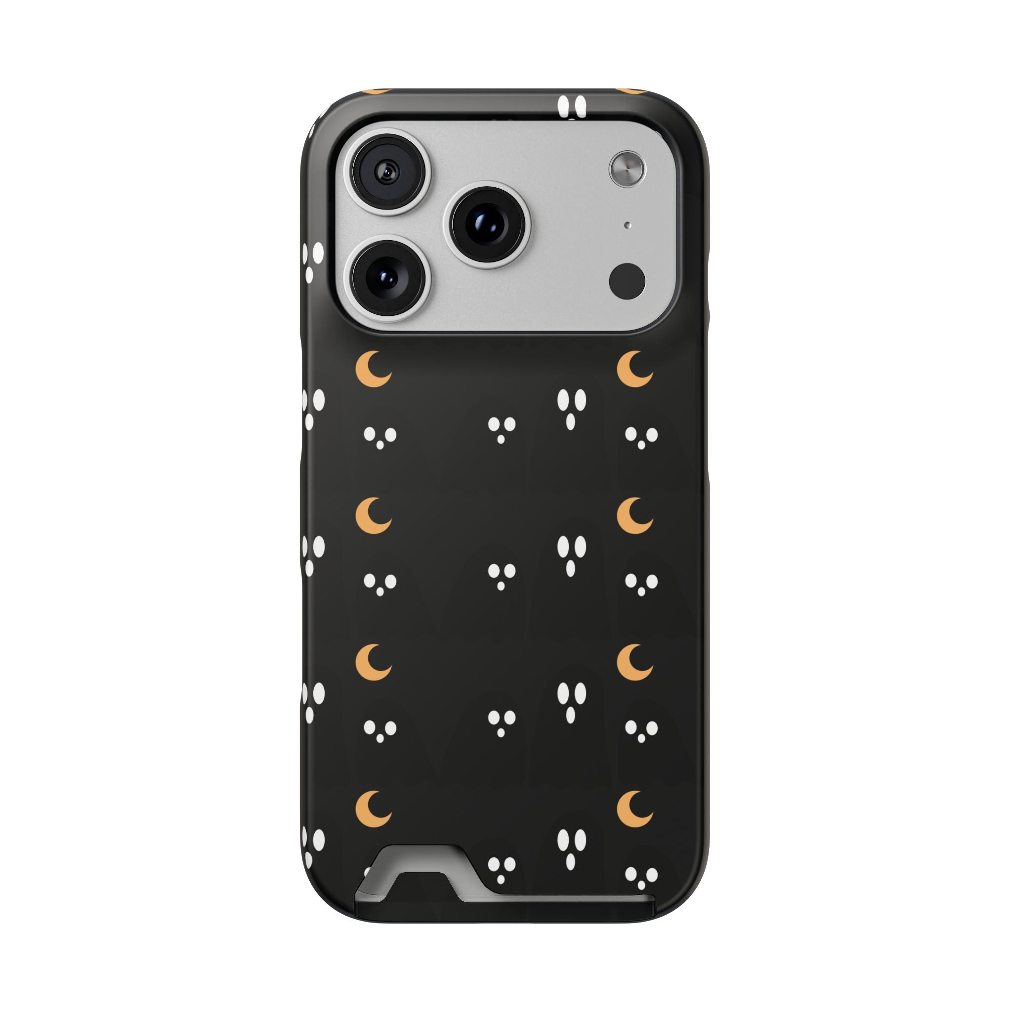 Moon & Paw Print Card Holder Phone Case — Slim Protective Wallet Case - {{variant_title}} | litemerch