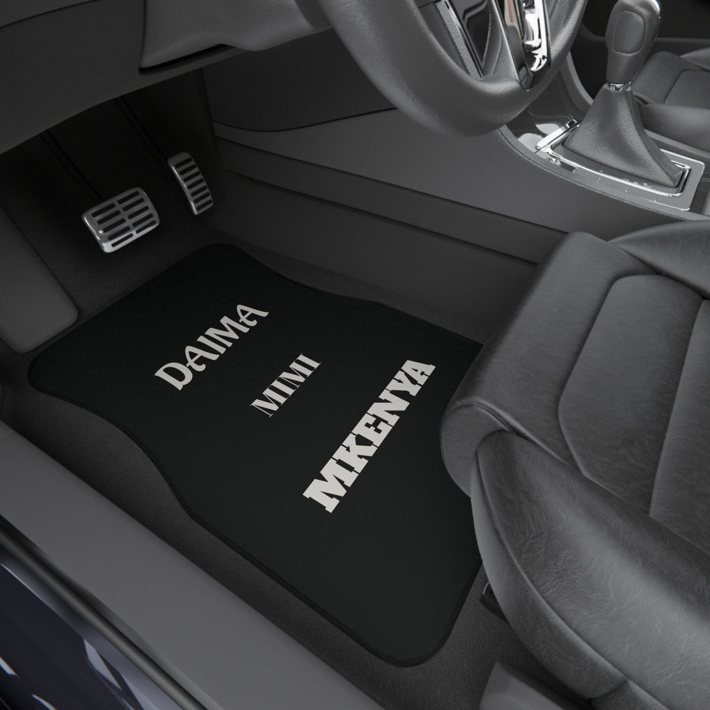Kenyan Style, Custom Black Front Car Mats — 'Daima Mimi Mkenya' Mat - {{variant_title}} | litemerch