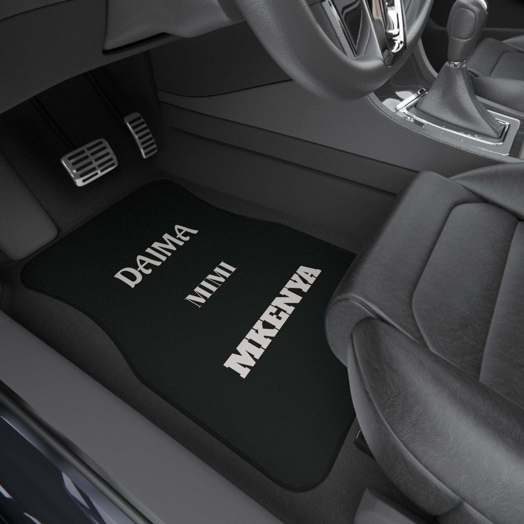 Kenyan Style, Custom Black Front Car Mats — 'Daima Mimi Mkenya' Mat - {{variant_title}} | litemerch