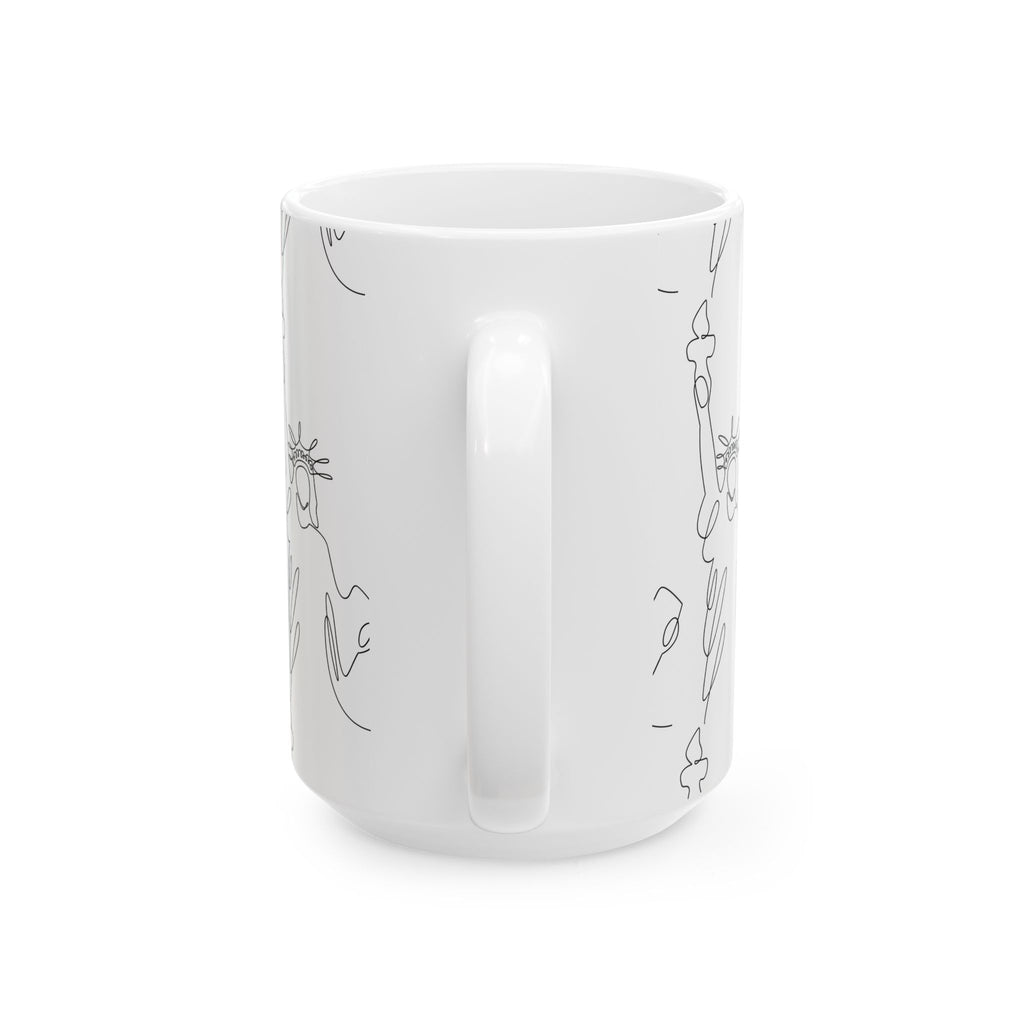 Statue of Liberty Doodle Mug, Ceramic Coffee Cup - {{variant_title}} | litemerch