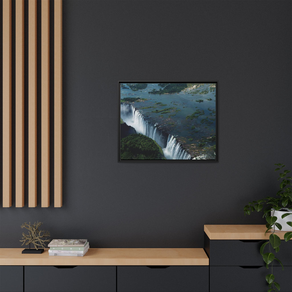 Framed Matte Canvas Print — Aerial Victoria Falls Landscape Wall Art - {{variant_title}} | litemerch