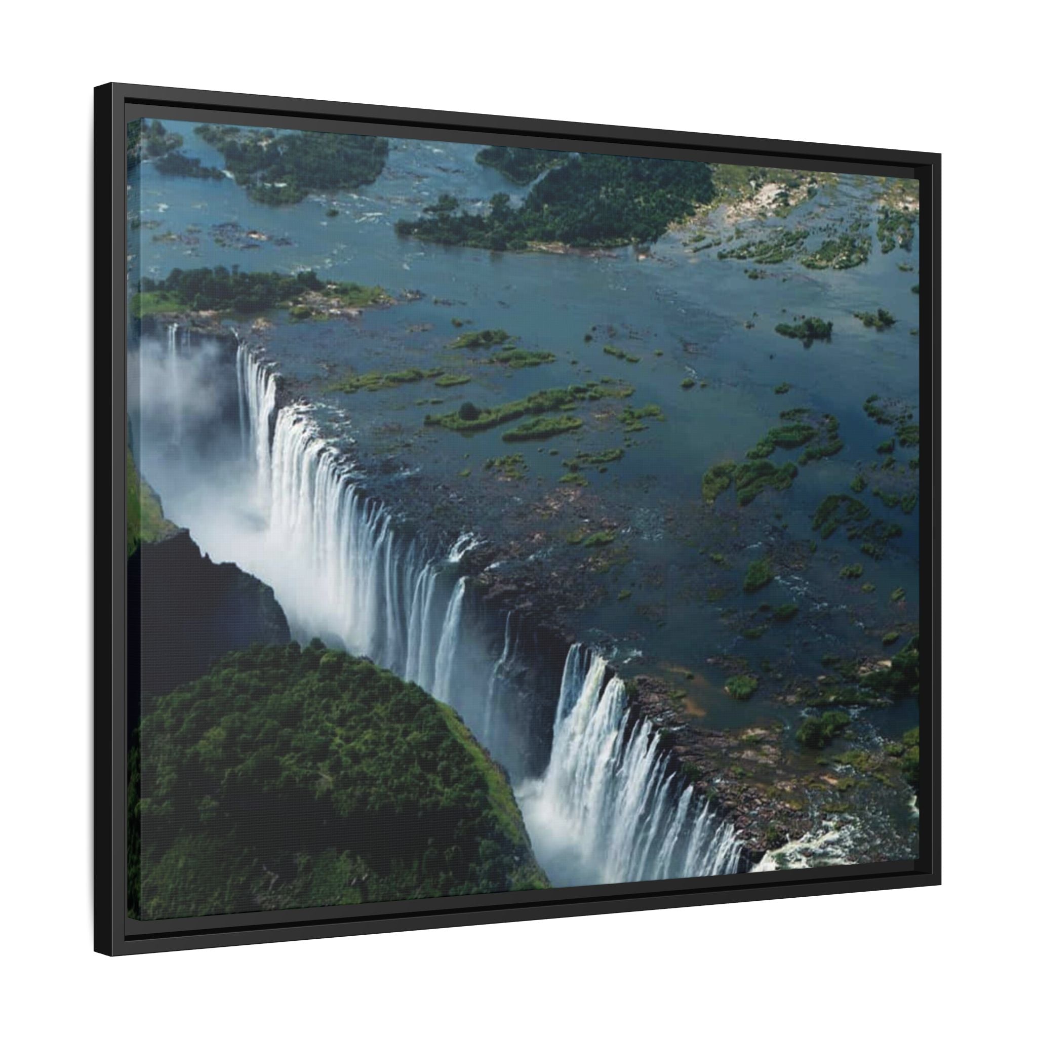Framed Matte Canvas Print — Aerial Victoria Falls Landscape Wall Art - {{variant_title}} | litemerch