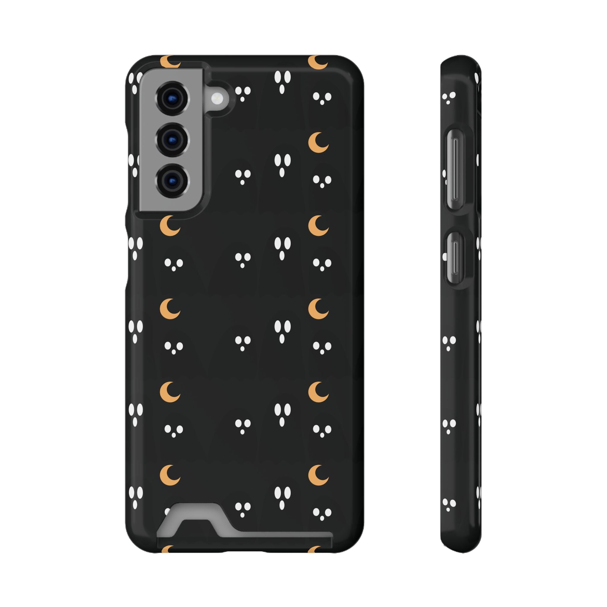 Moon & Paw Print Card Holder Phone Case — Slim Protective Wallet Case - {{variant_title}} | litemerch
