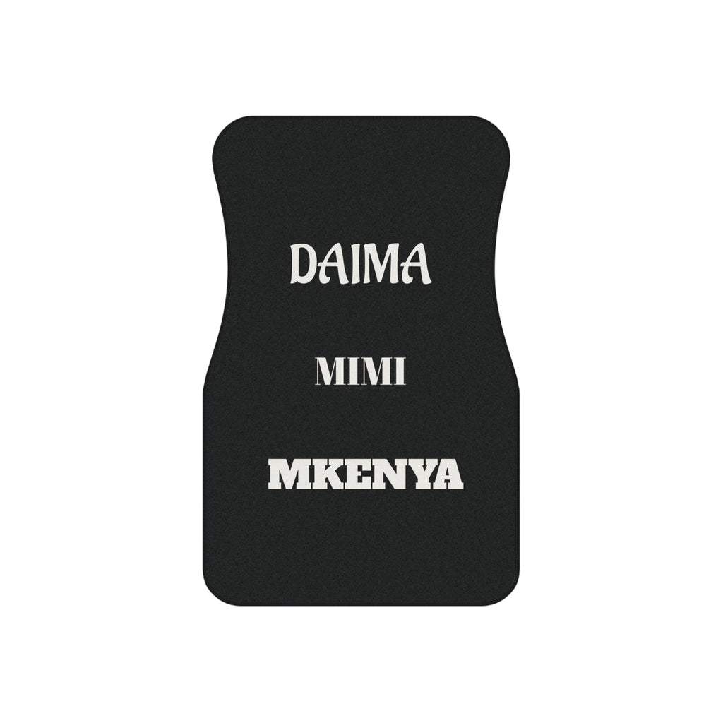 Kenyan Style, Custom Black Front Car Mats — 'Daima Mimi Mkenya' Mat - {{variant_title}} | litemerch