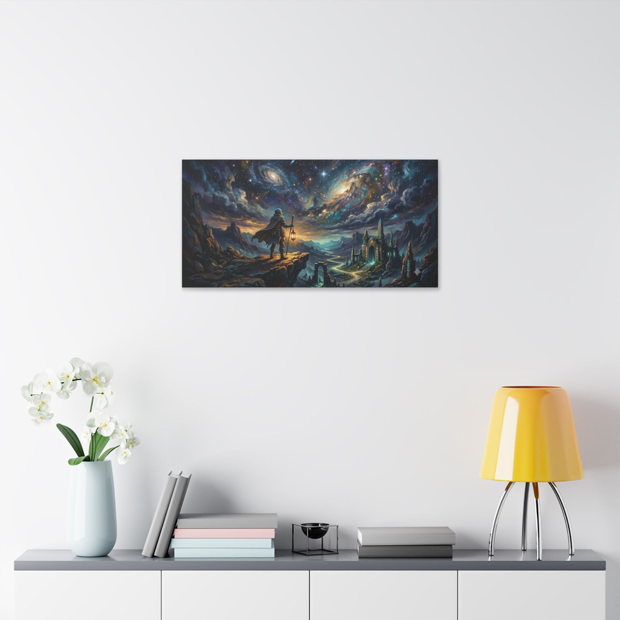 Wanderer Under Starry Galaxy Canvas Print - {{variant_title}} | litemerch