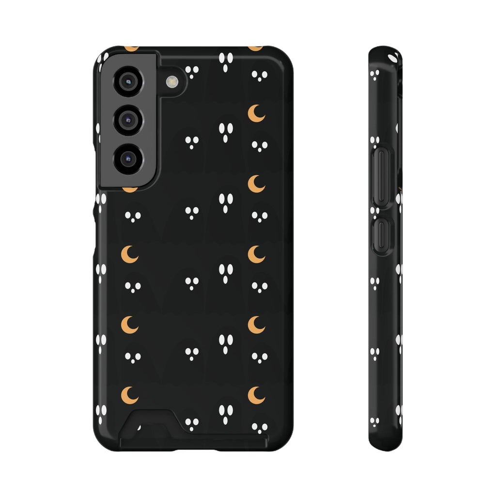 Moon & Paw Print Card Holder Phone Case — Slim Protective Wallet Case - {{variant_title}} | litemerch