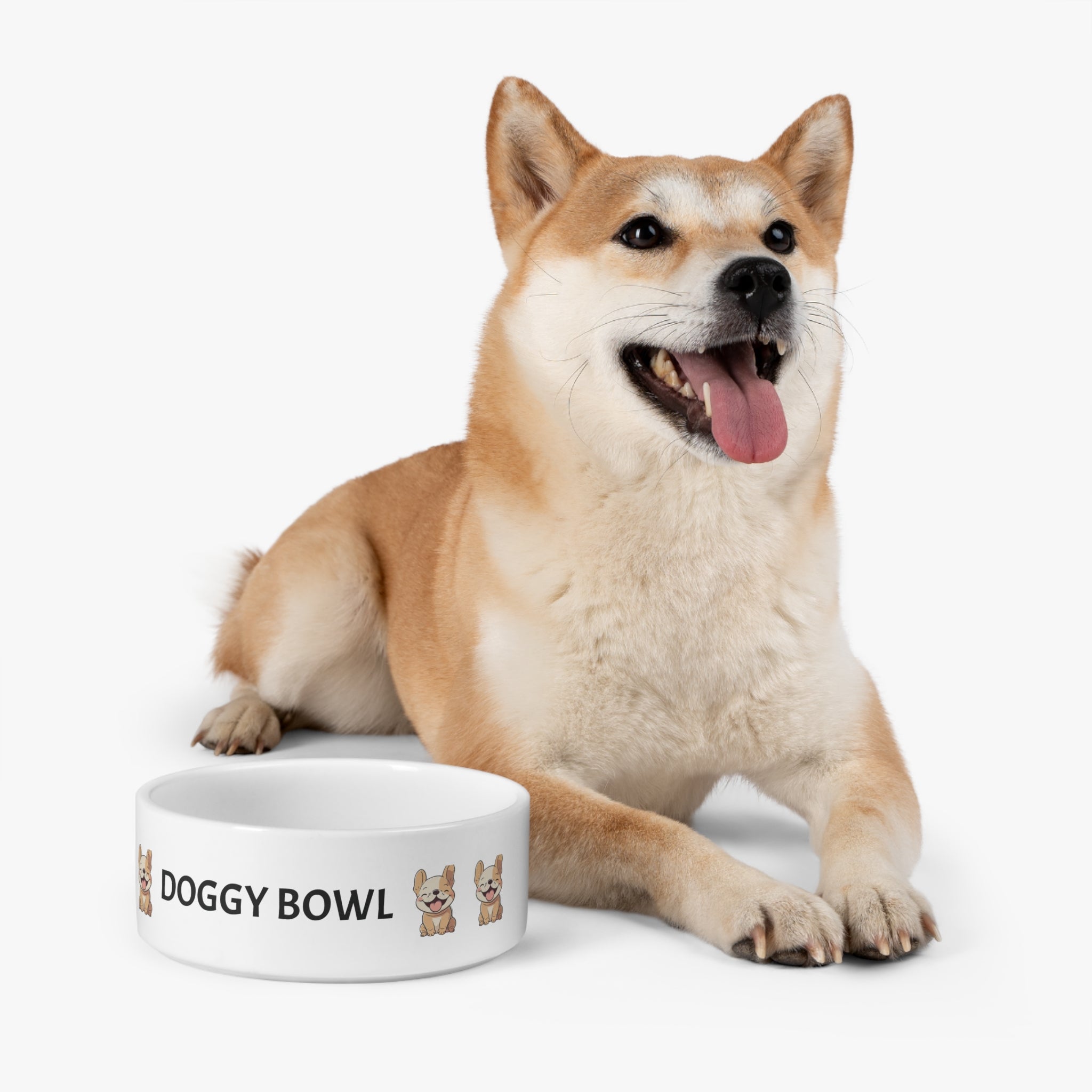 Doggy Bowl Ceramic Pet Bowl — Cute French Bulldog Design - {{variant_title}} | litemerch