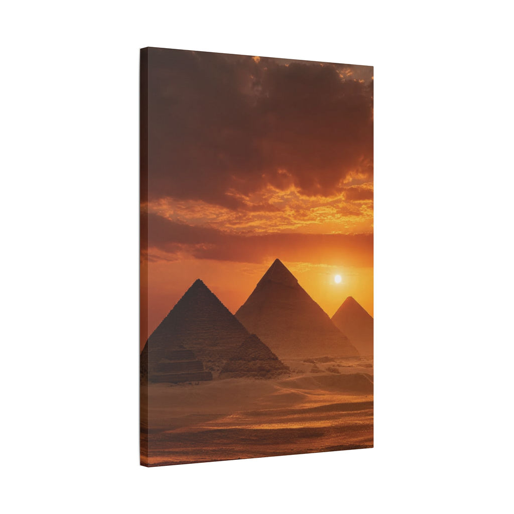 Egyptian Pyramid Sunset Canvas - {{variant_title}} | litemerch