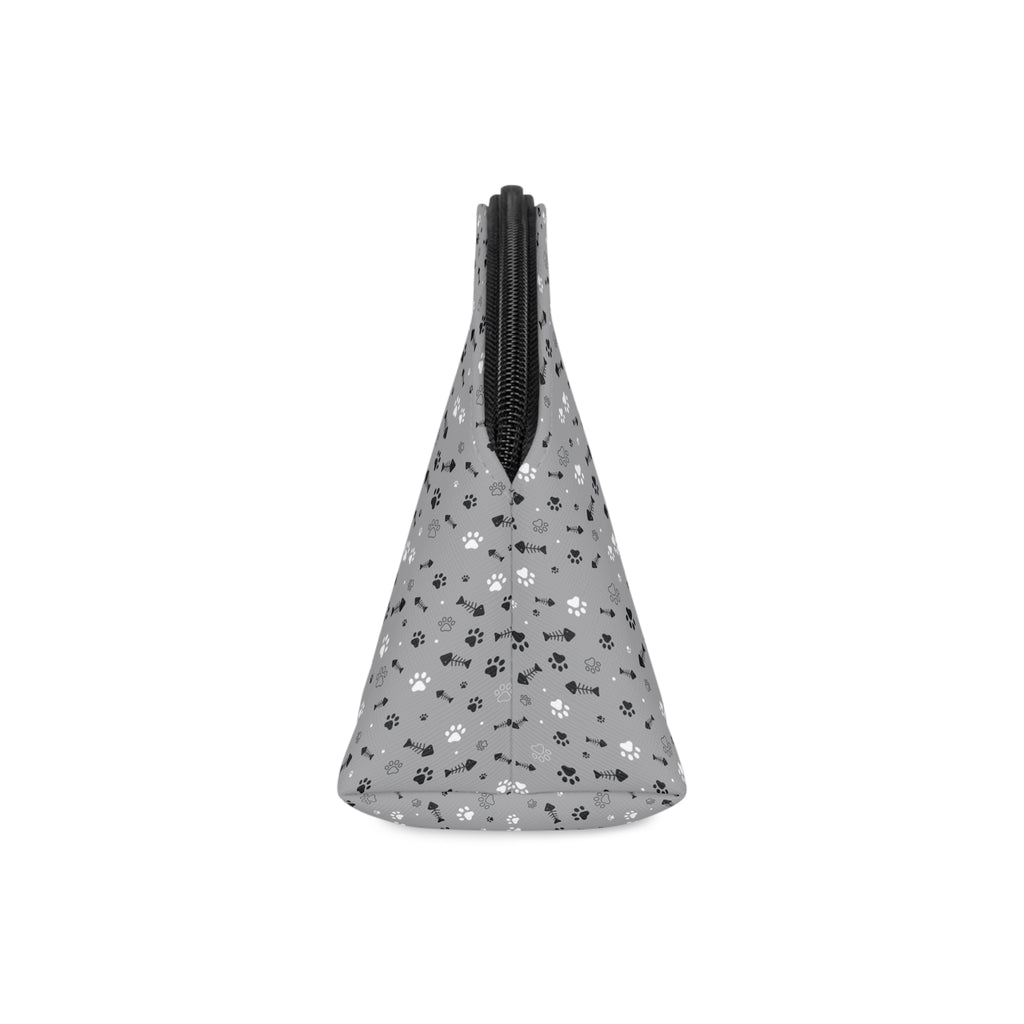 Glitter Grey Floral Makeup Bag — Cosmetic Pouch with Wrist Strap - {{variant_title}} | litemerch