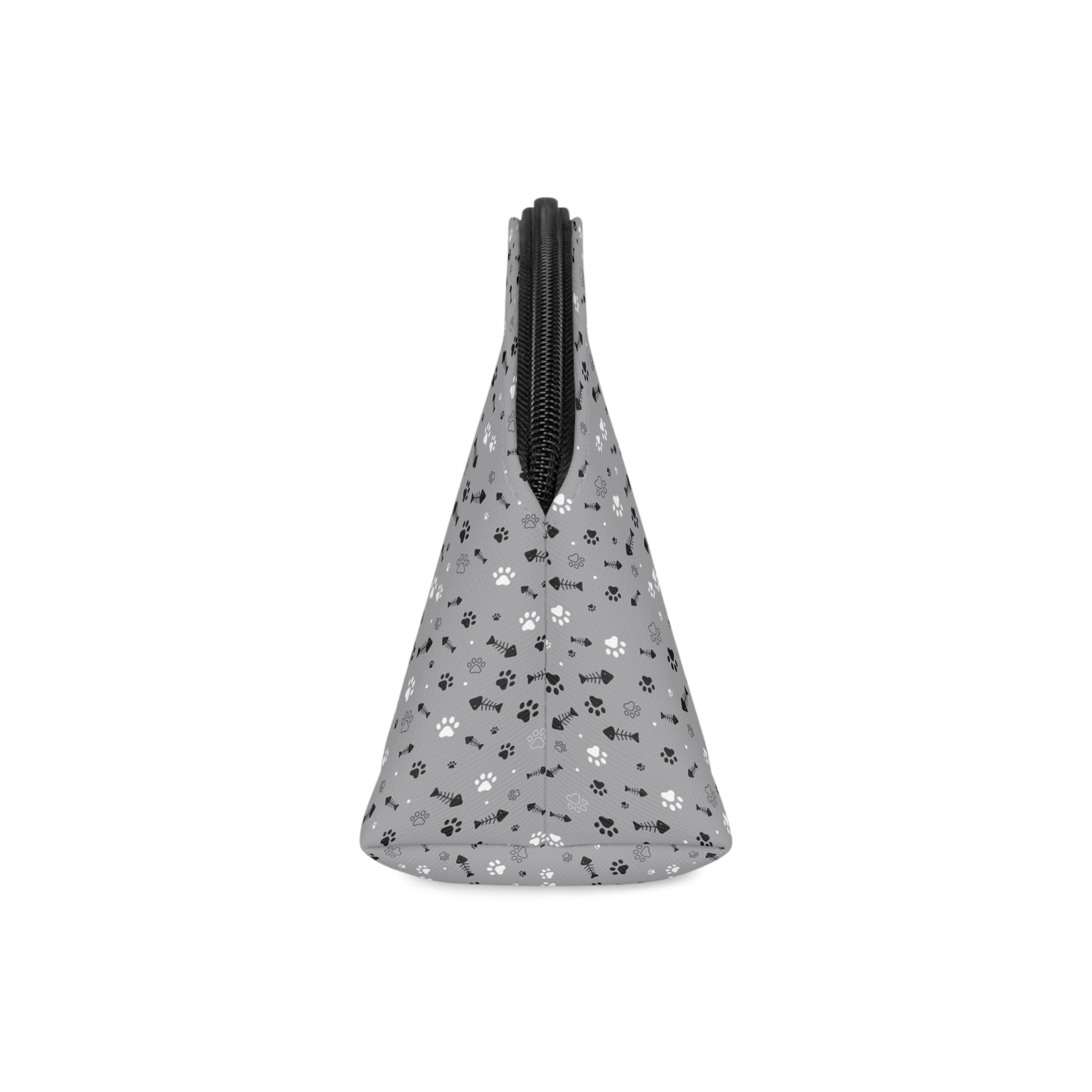 Glitter Grey Floral Makeup Bag — Cosmetic Pouch with Wrist Strap - {{variant_title}} | litemerch
