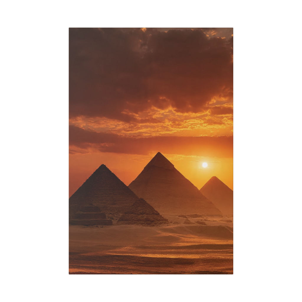 Egyptian Pyramid Sunset Canvas - {{variant_title}} | litemerch