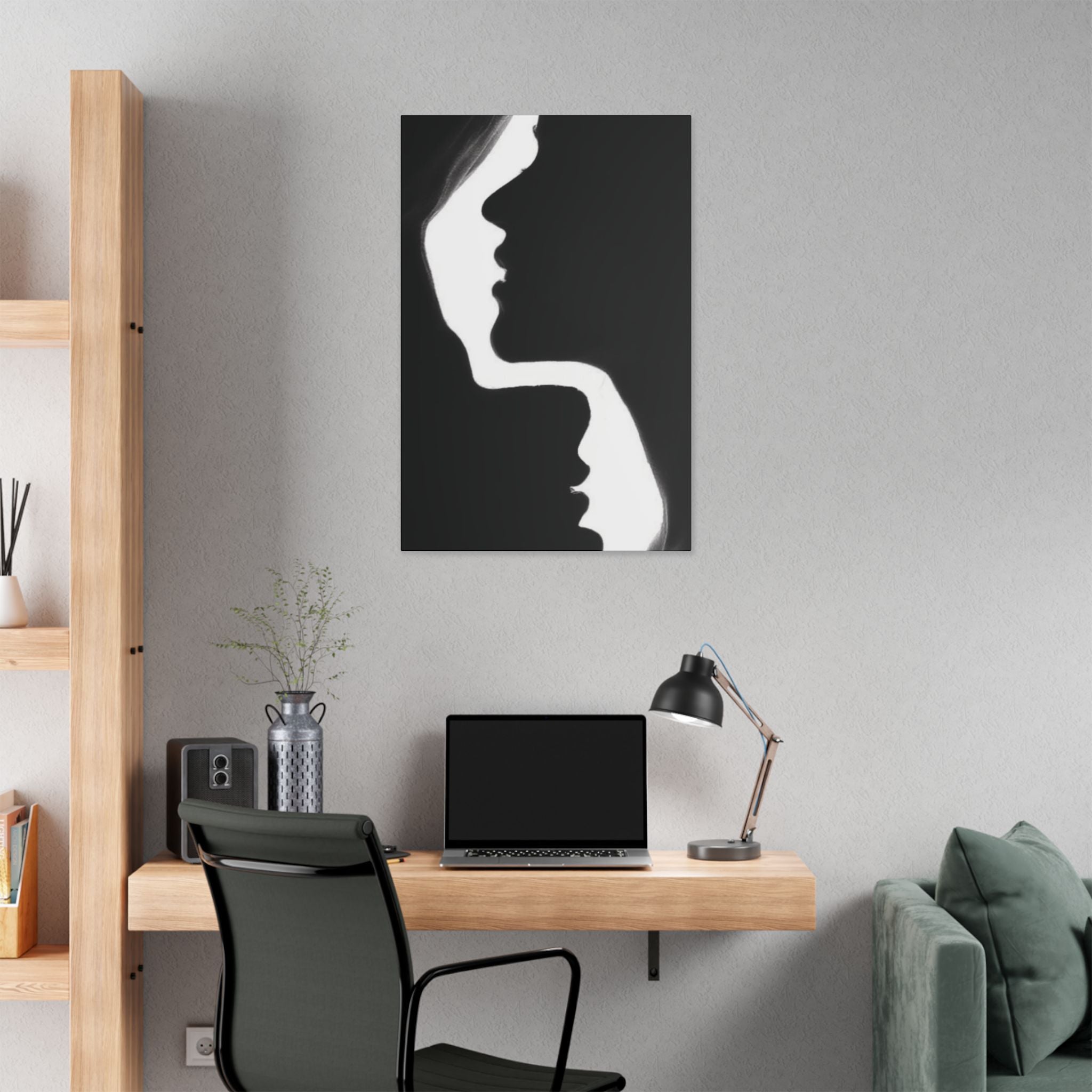 Minimalist Black & White Silhouette Canvas Wall Art - {{variant_title}} | litemerch