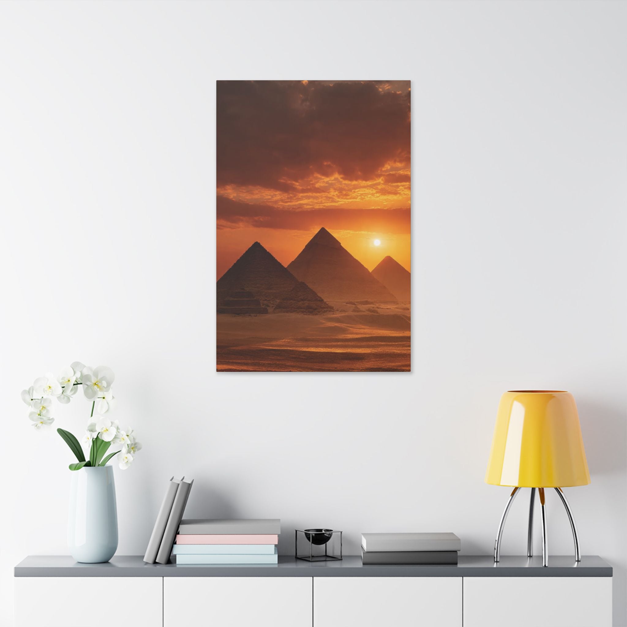 Egyptian Pyramid Sunset Canvas - {{variant_title}} | litemerch