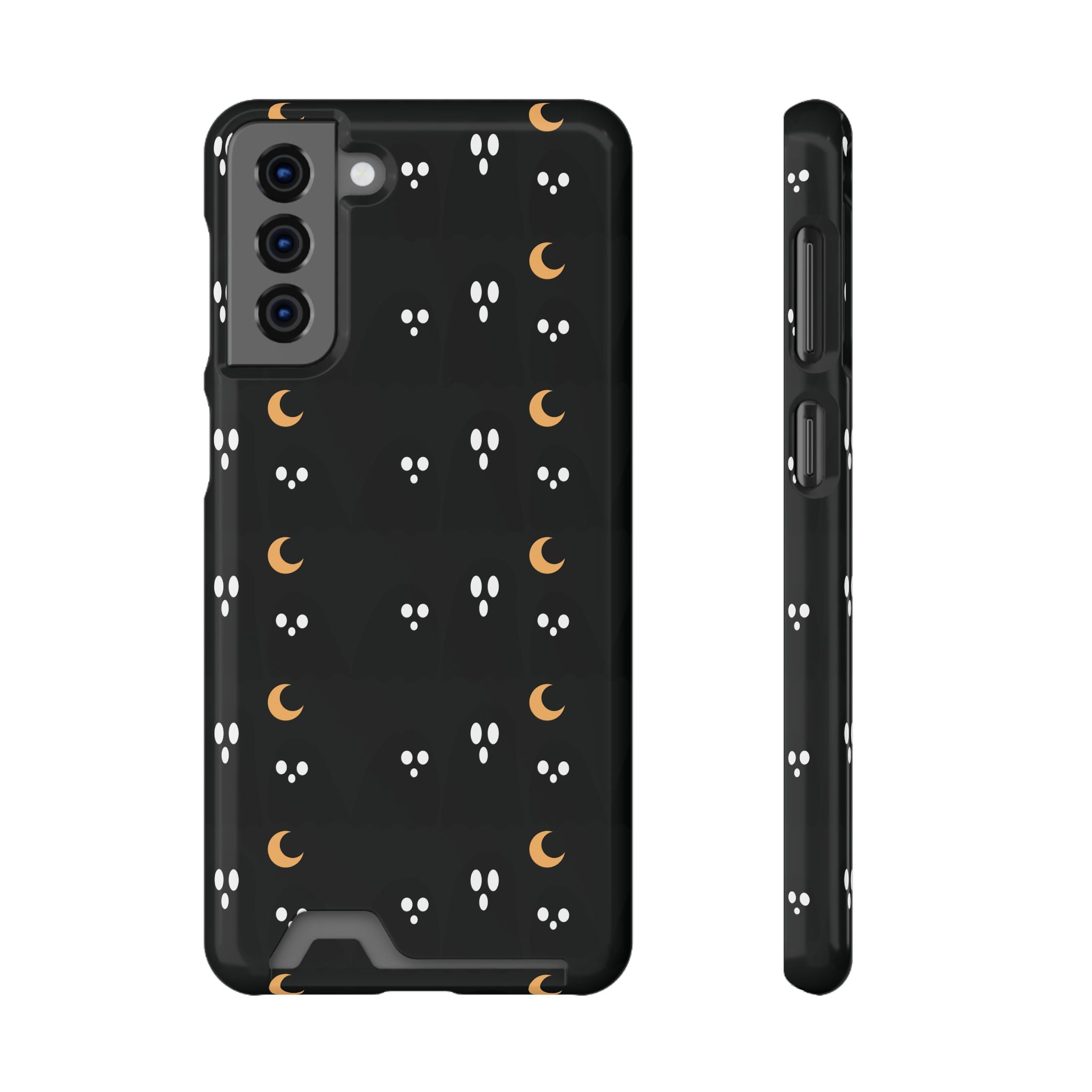 Moon & Paw Print Card Holder Phone Case — Slim Protective Wallet Case - {{variant_title}} | litemerch