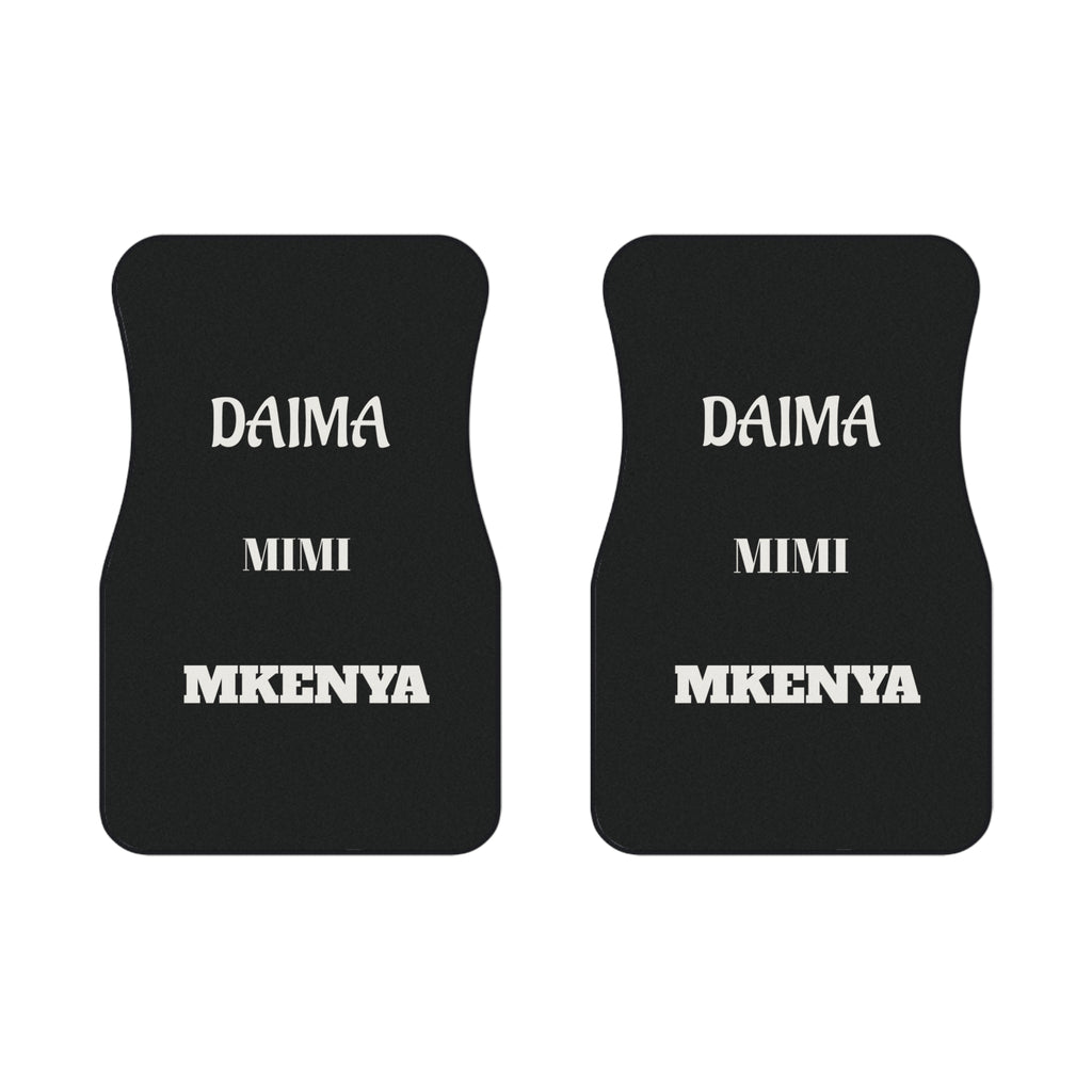 Kenyan Style, Custom Black Front Car Mats — 'Daima Mimi Mkenya' Mat - {{variant_title}} | litemerch