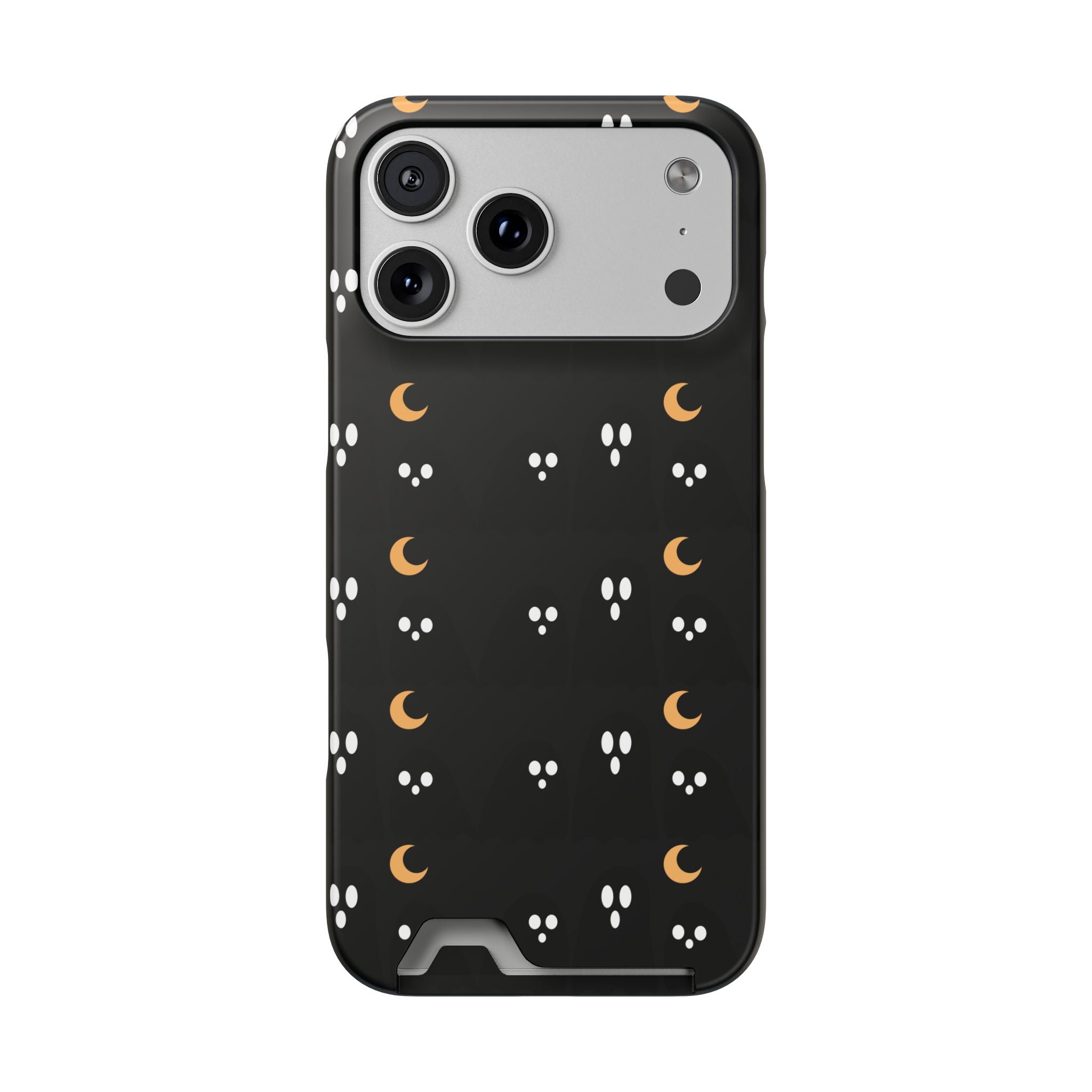 Moon & Paw Print Card Holder Phone Case — Slim Protective Wallet Case - {{variant_title}} | litemerch